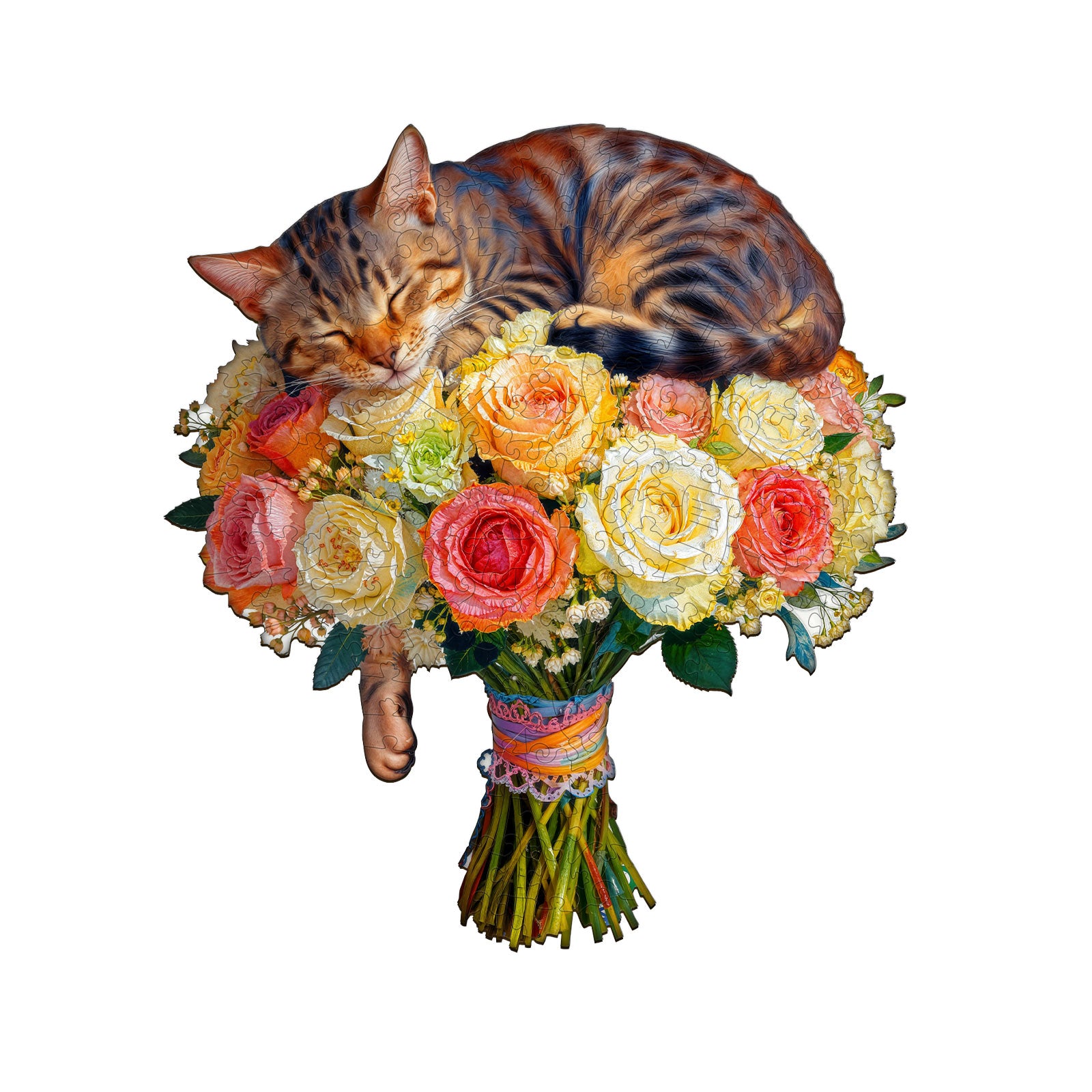 Kitten Bouquet Wooden Jigsaw Puzzle