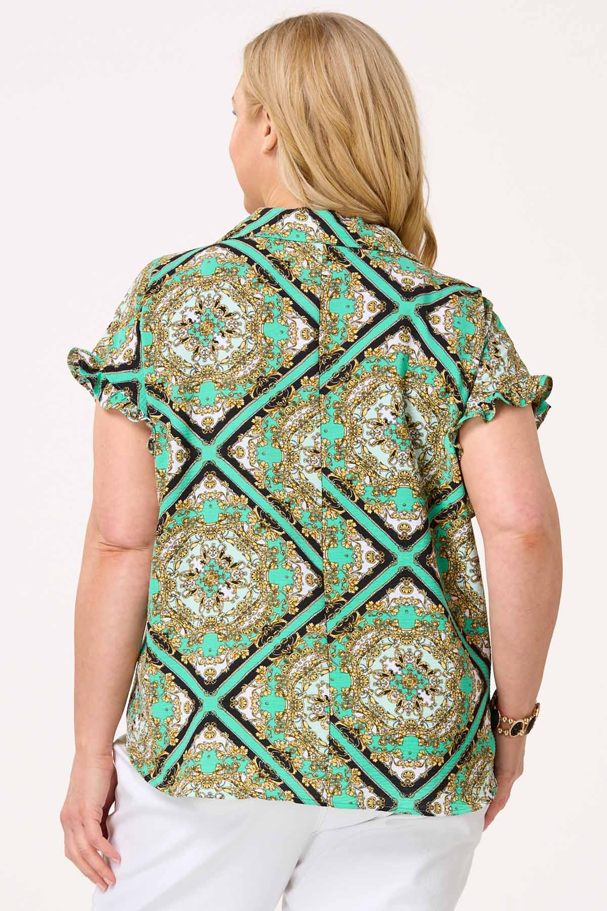 Plus Size Gold Vine Medallion Shirt