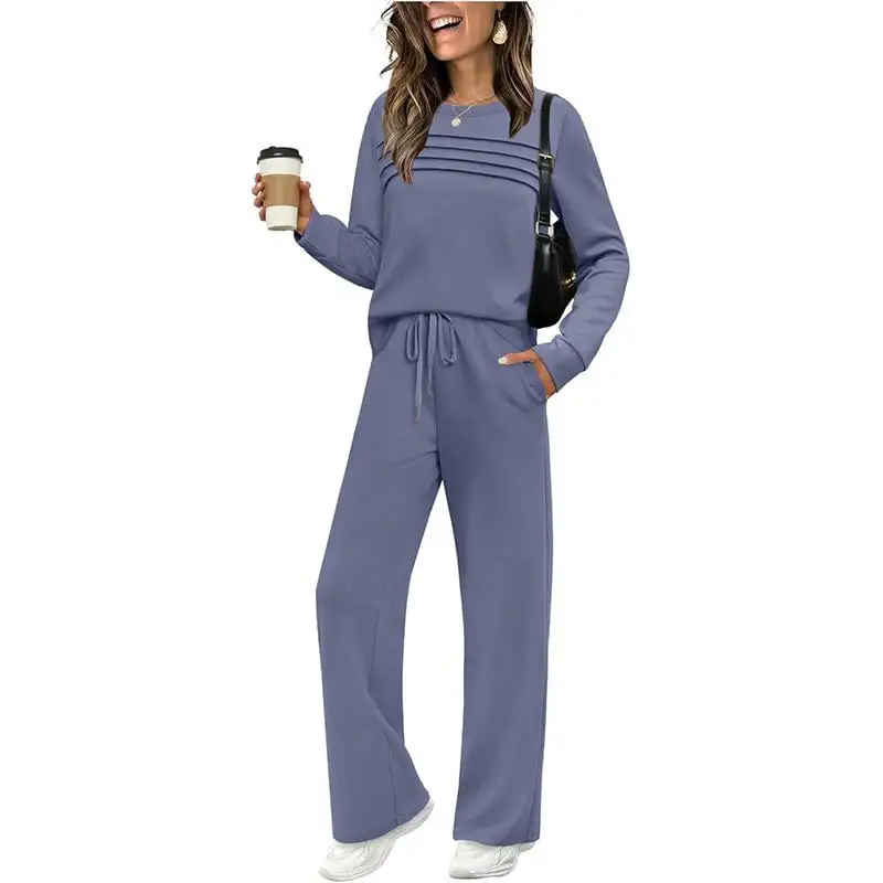 ✨Women's Long-Sleeve Pullover Tracksuit Set - Soft Drawstring 2-Piece Outfits