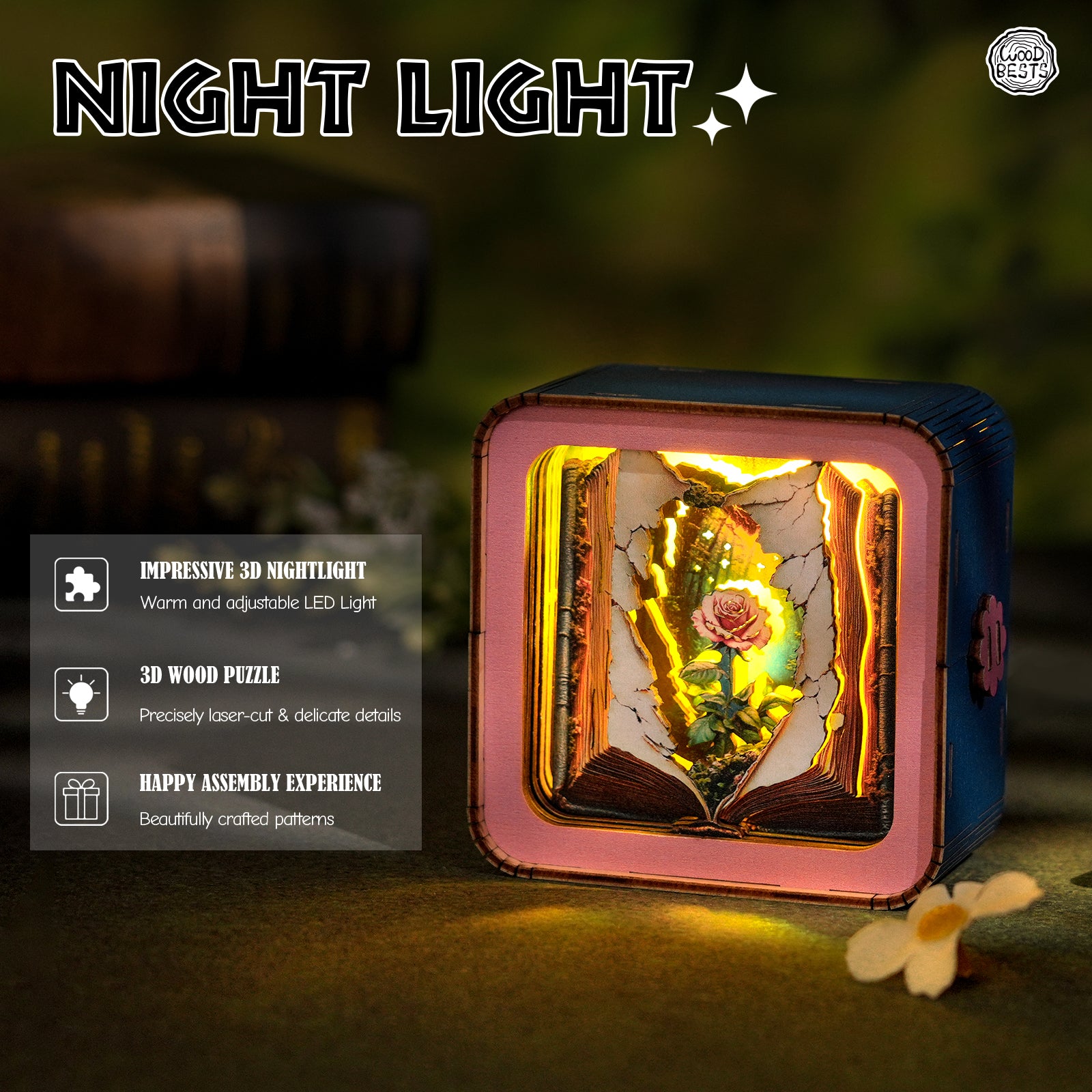 Blooming Story - 3D Wooden Puzzle Night Light