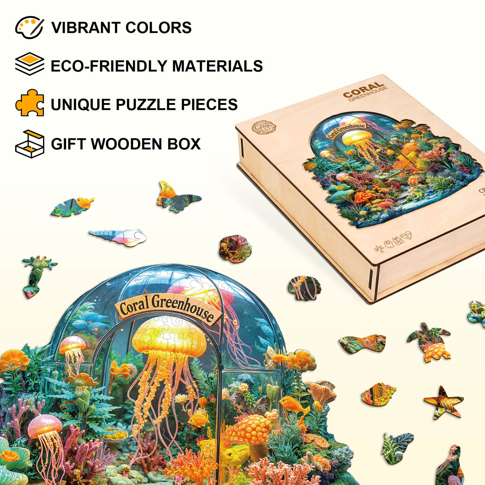 Coral greenhouse Wooden Jigsaw Puzzle