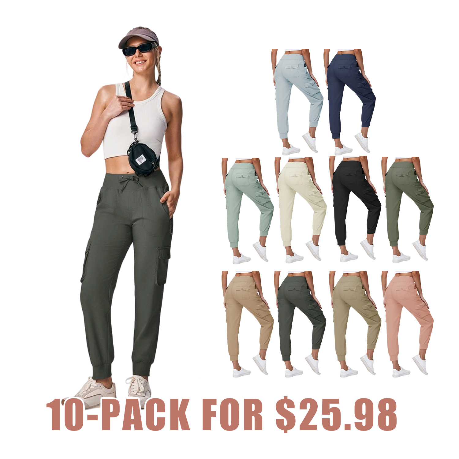 Women’s Quick-Dry Lightweight Outdoor Cargo Jogger Pants