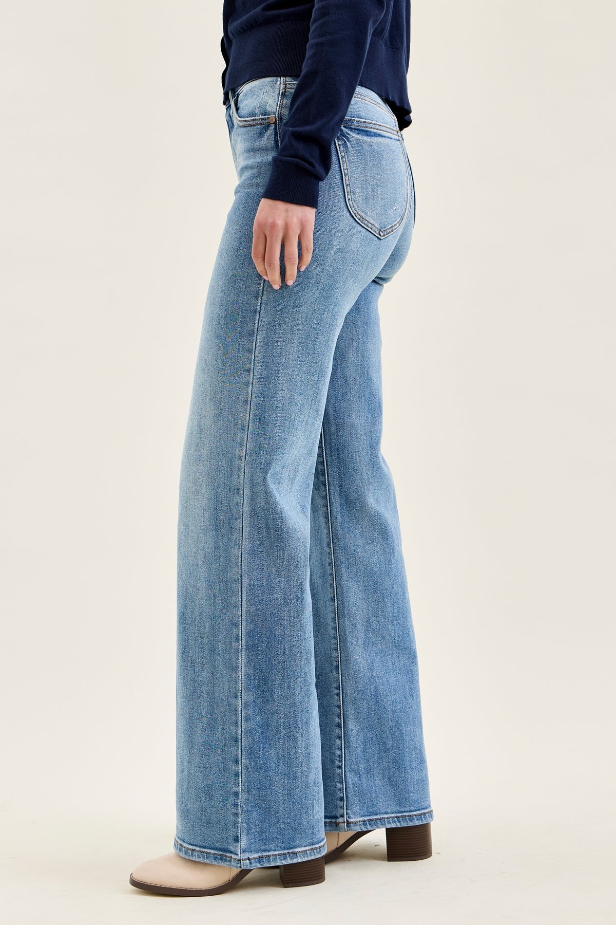 Lux Brushed Indigo Vintage Wide Leg