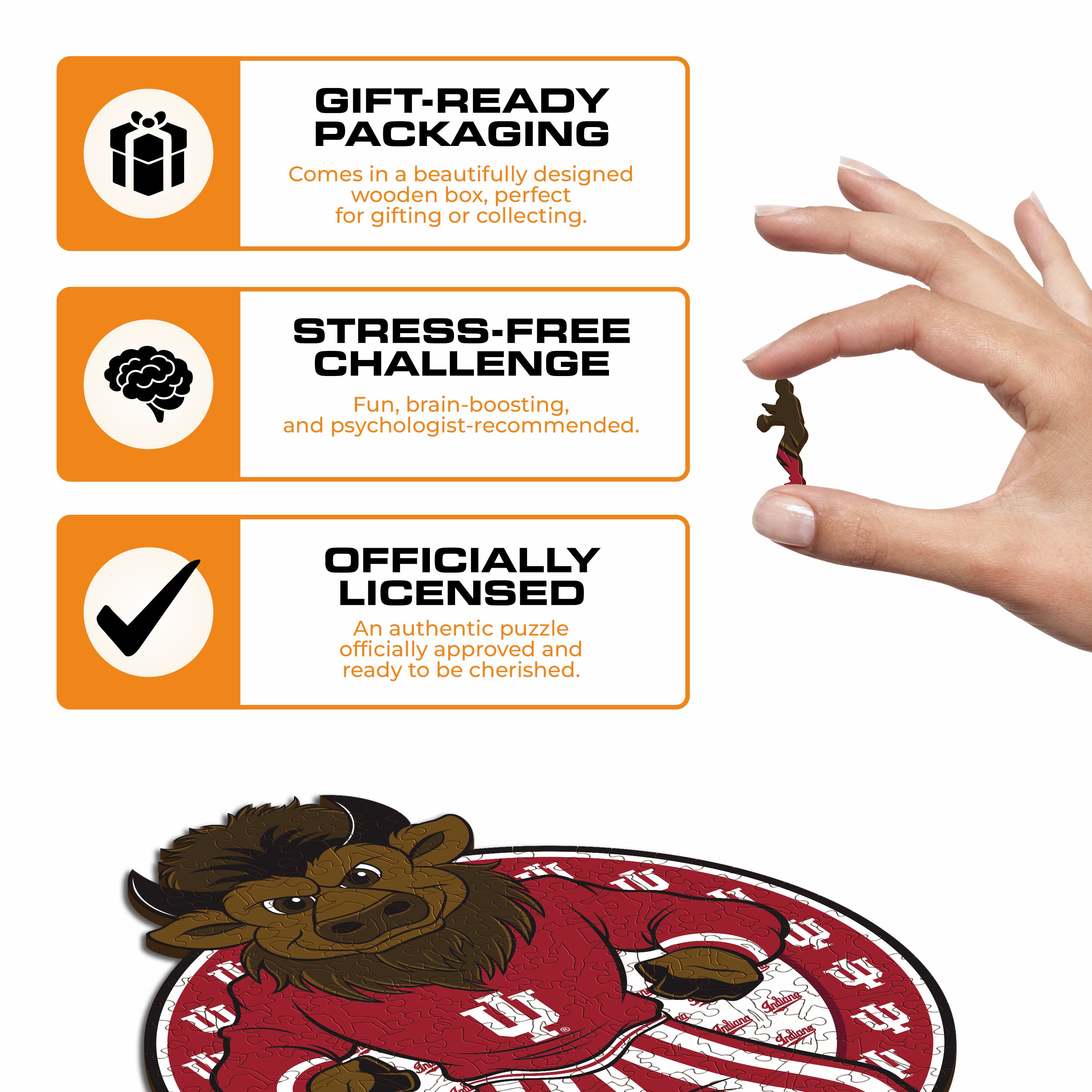 Indiana University Mascot - Wooden Puzzle
