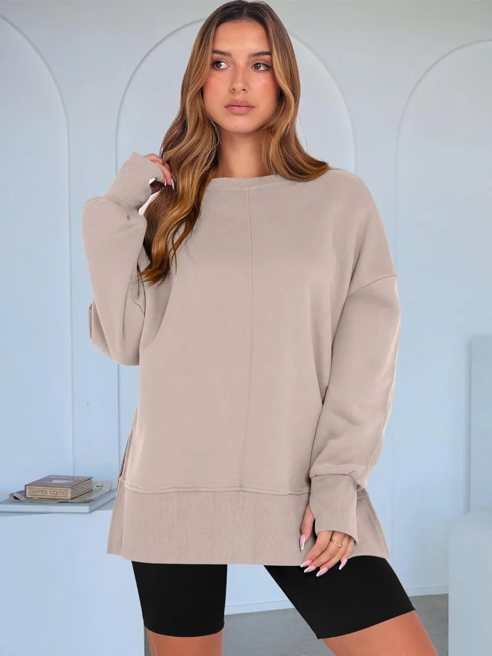 Women Oversized Sweatshirts Thumbhole Long Sleeve Hoodies Shirts