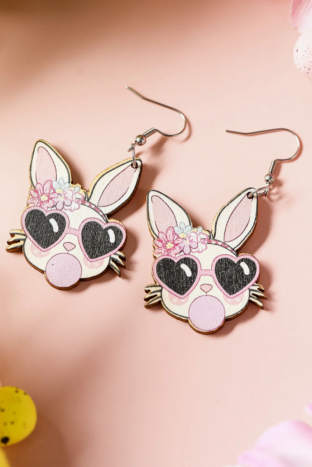 Light Pink Easter Rabbit Hook Dangle Earrings