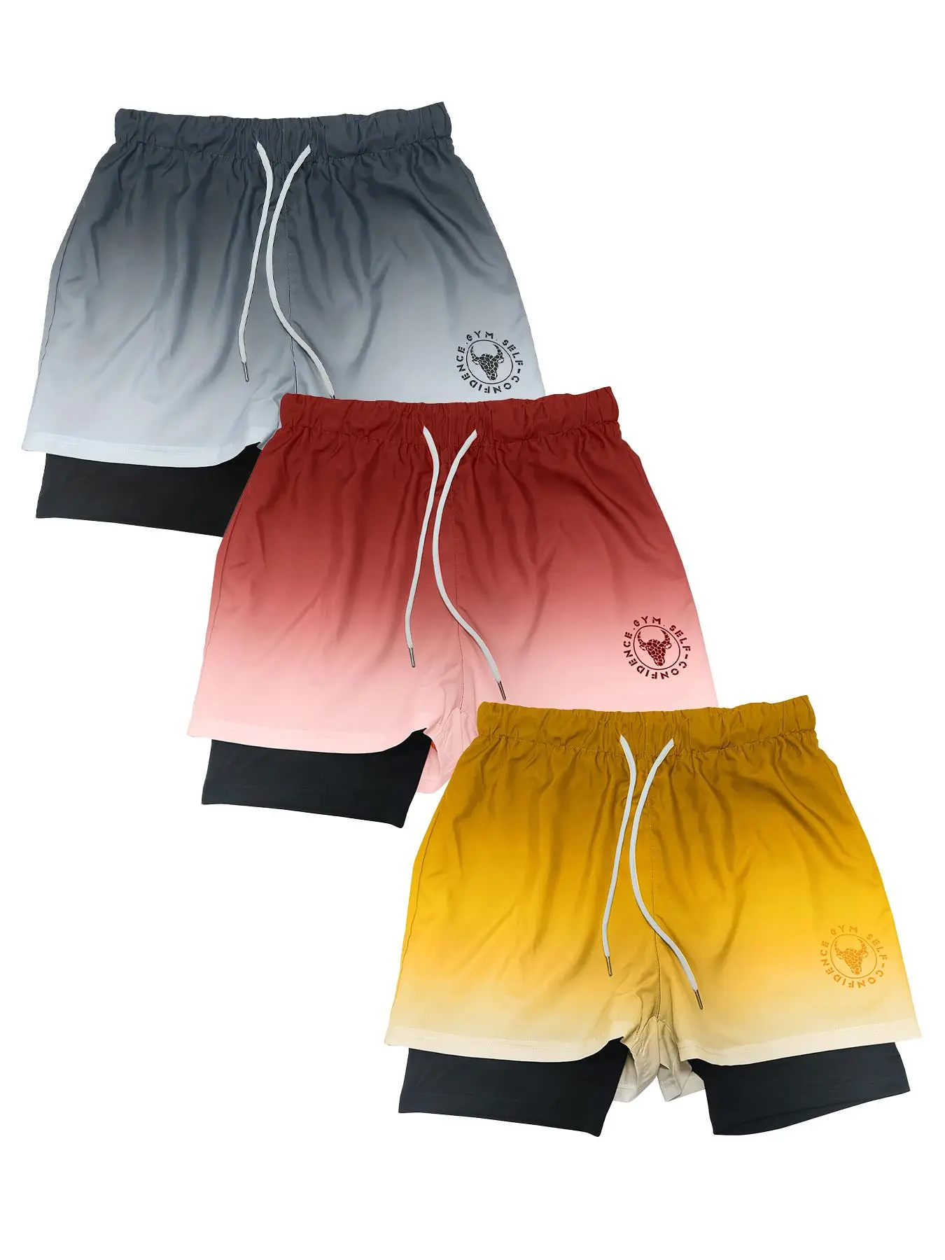 Men’s Performance 2-in-1 Ombre Letter Print Shorts