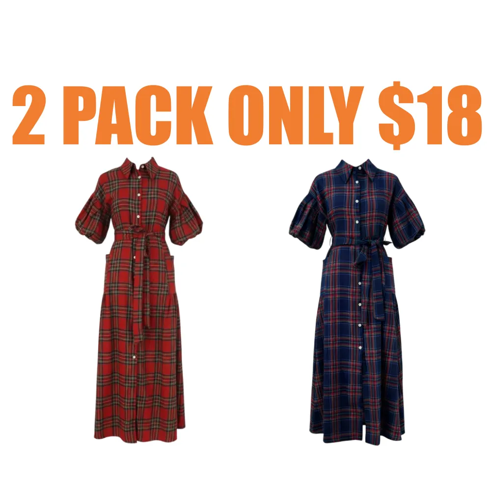 Christmas Womens Casual Button Down Shirt Dress