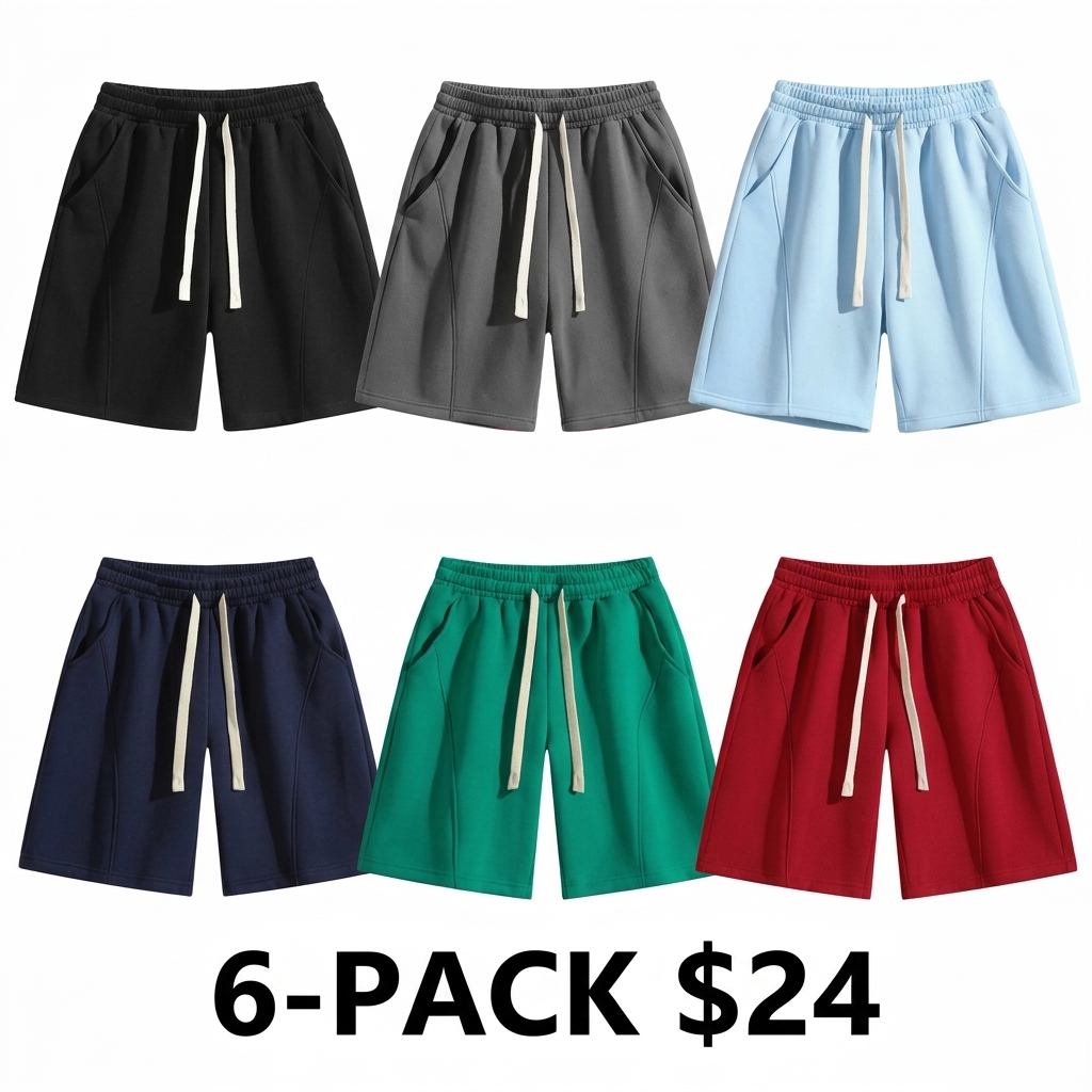 Men's Lightweight Breathable Shorts – Pocket & Drawstring Waist for Gym & Casual