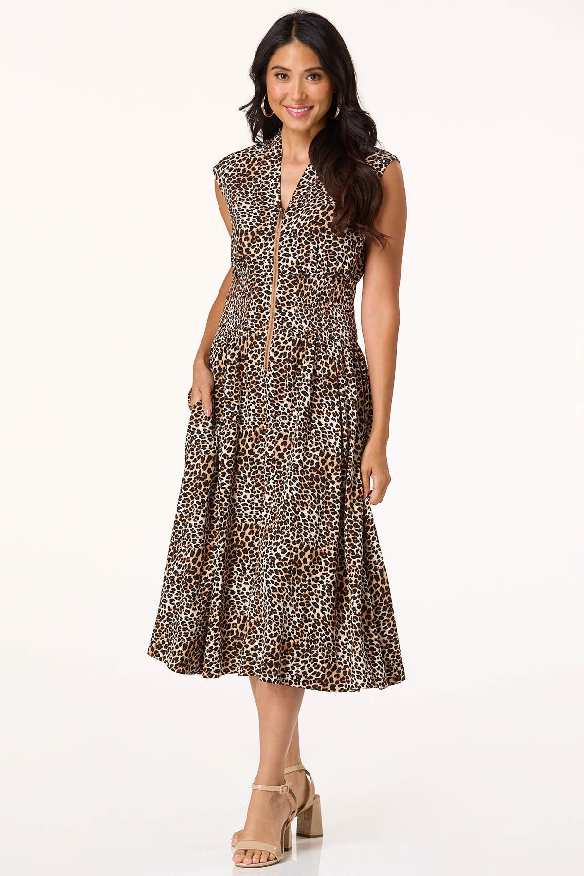 Animal Zip Front Dress