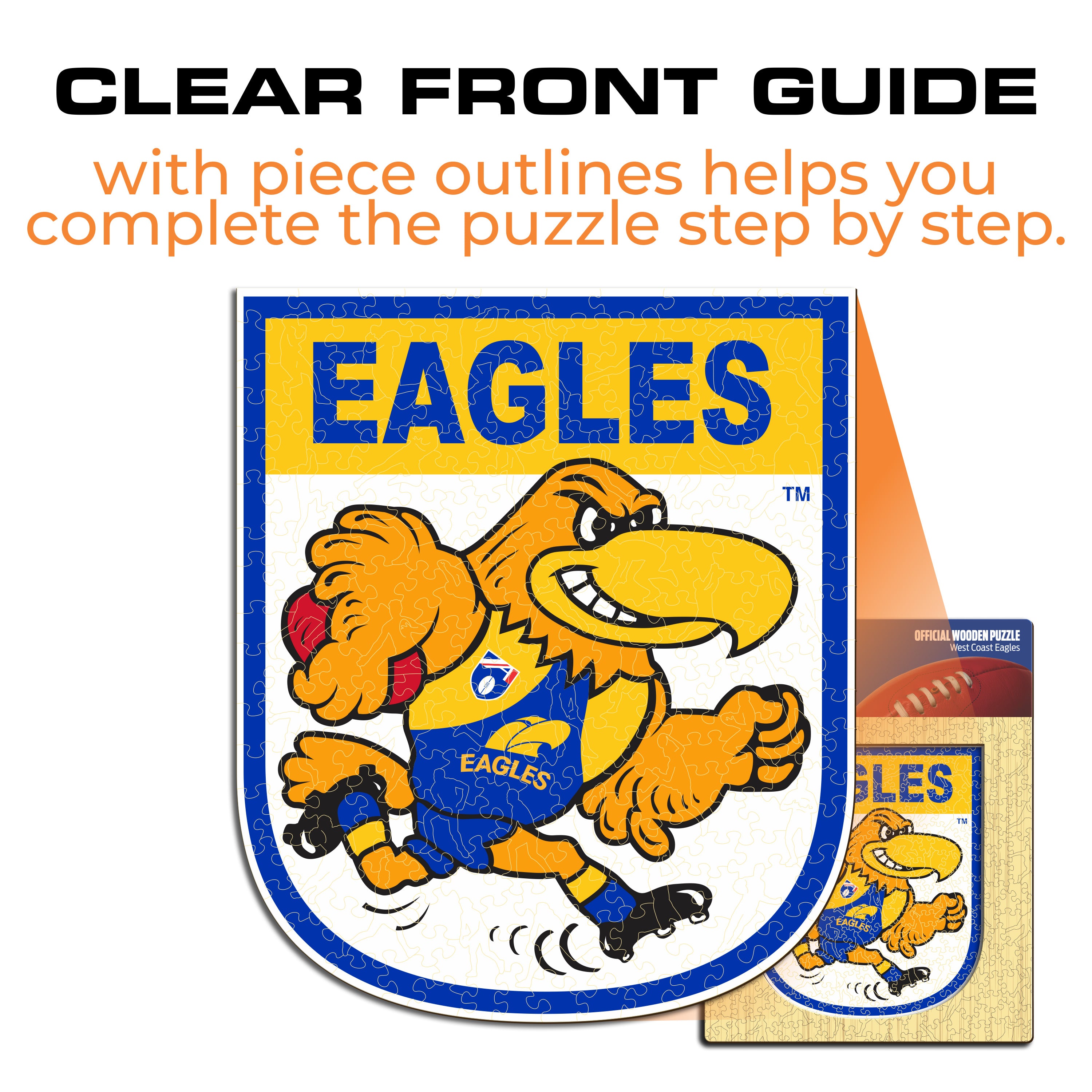 West Coast Eagles FC Retro Mascot - Wooden Puzzle