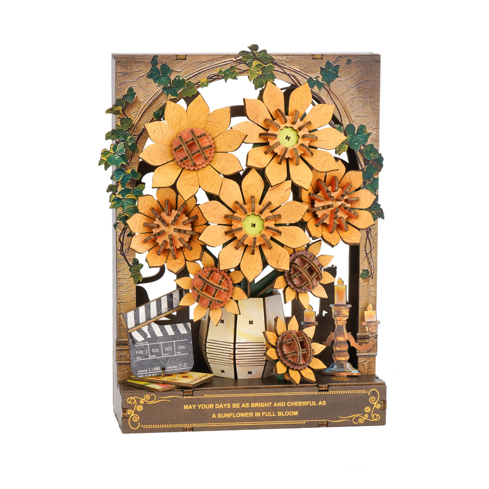 Windowside Sunflower Whispers– DIY Wooden Painting, 3D Puzzle Craft Kit