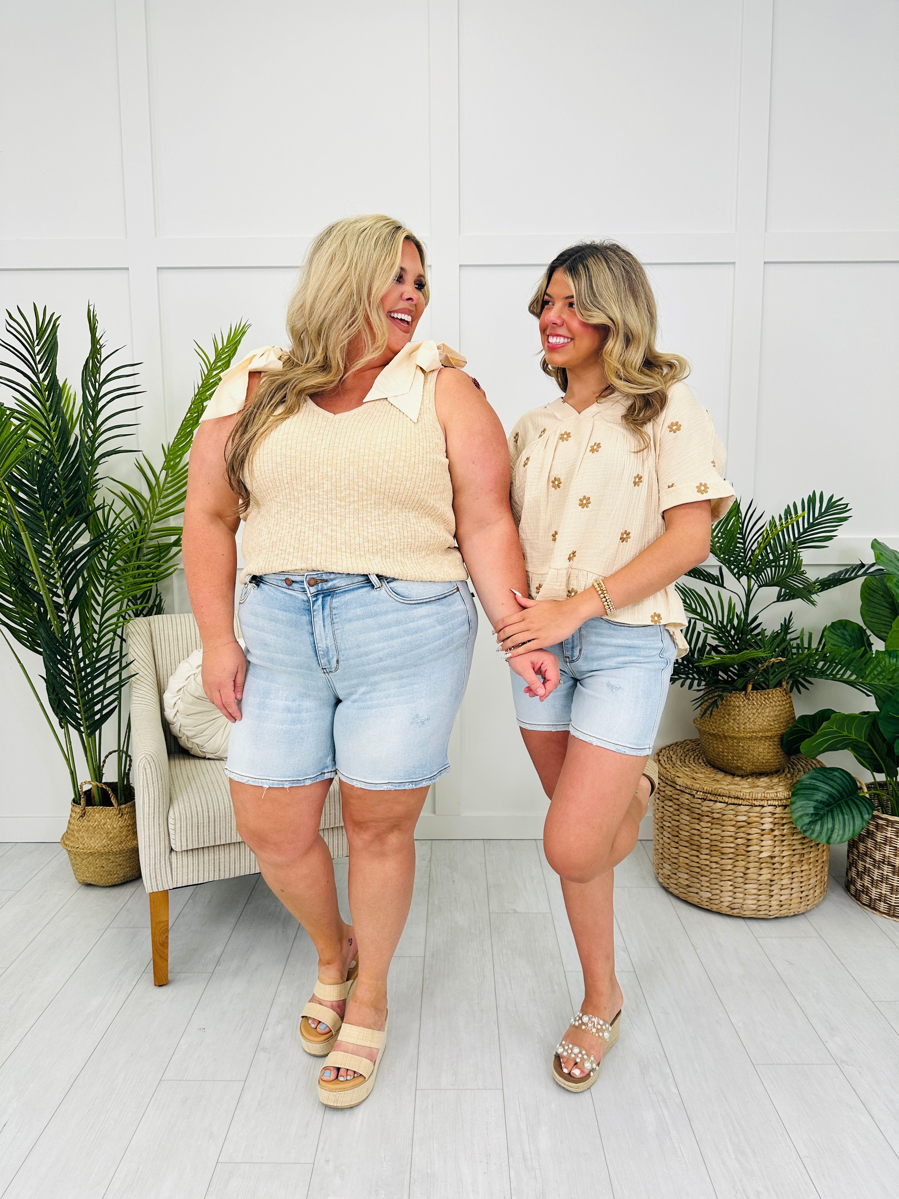 Judy Blue Scene Stealer Double Button Dad Shorts