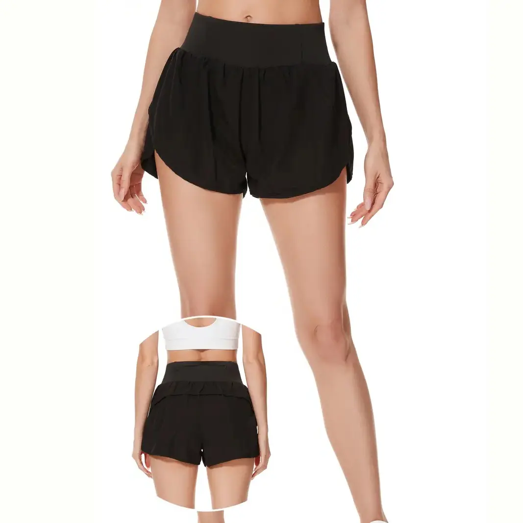 3pc Women's High-Waisted Athletic Shorts with Pockets