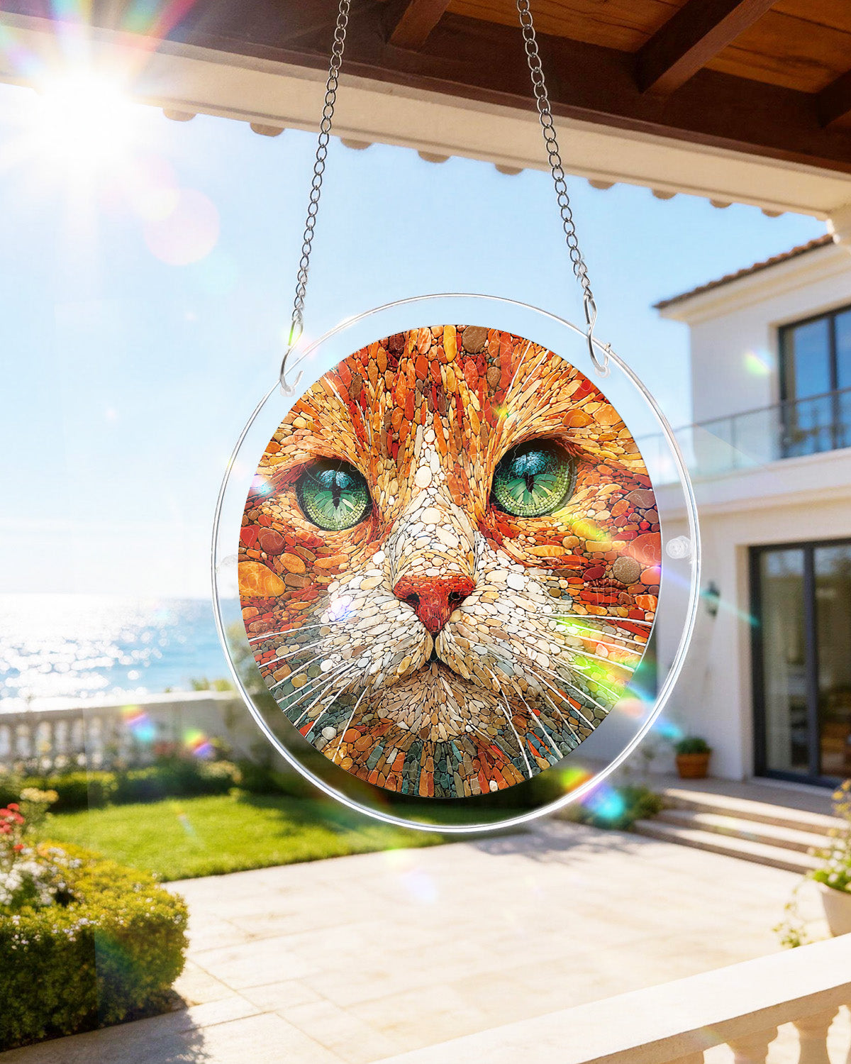 Stone Cat Light Suncatcher-Acrylic Window Art