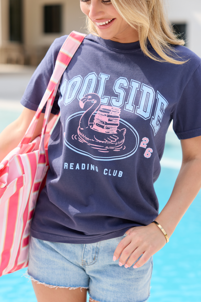 Poolside Reading Club Navy Graphic Tee
