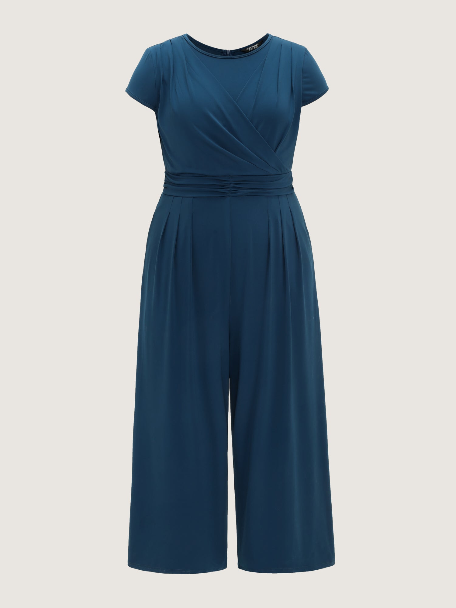 Minimalist Overlap Plain Jumpsuit