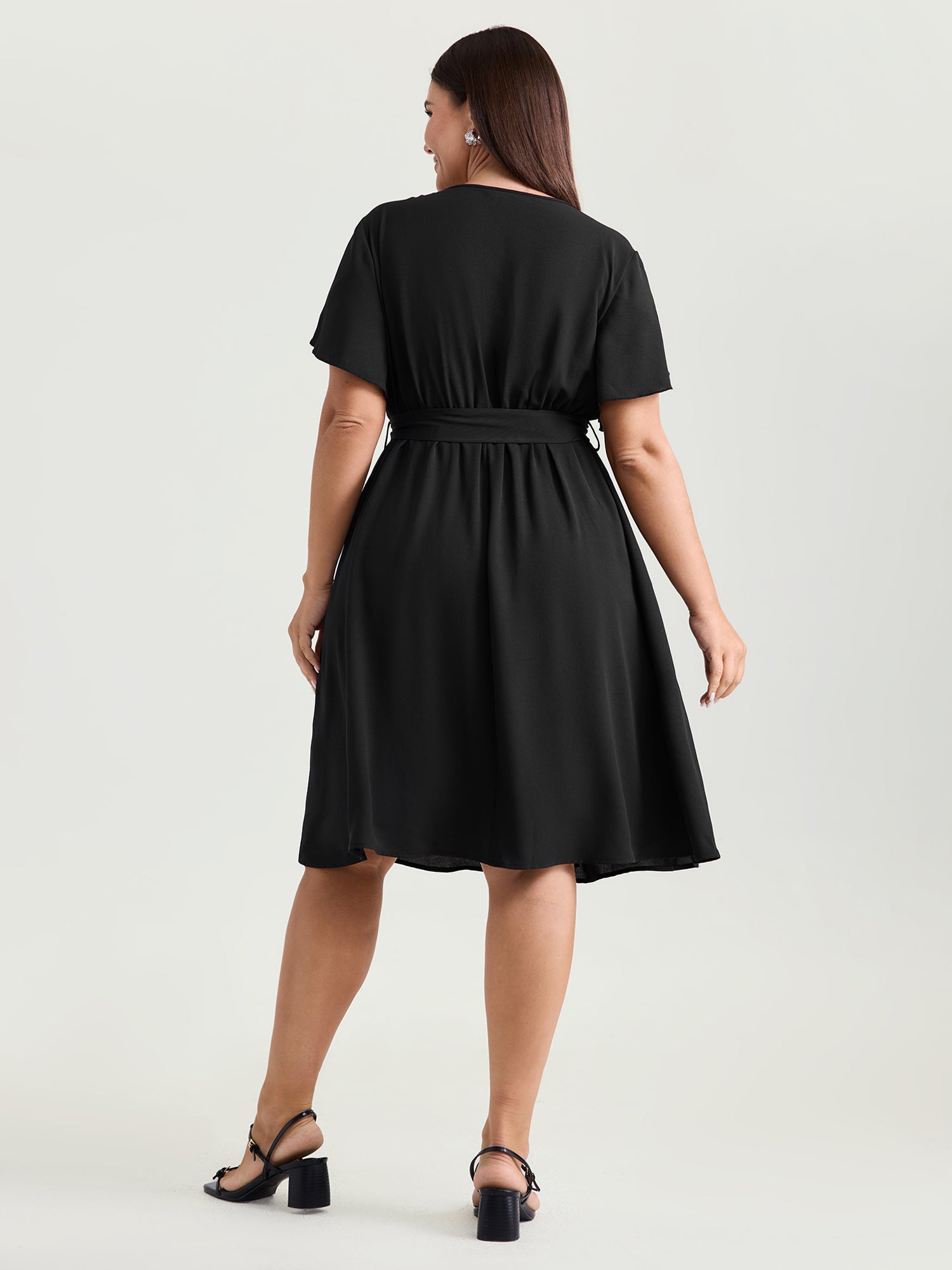 Timeless Waist-Tie Pleated Detail Mini Dress