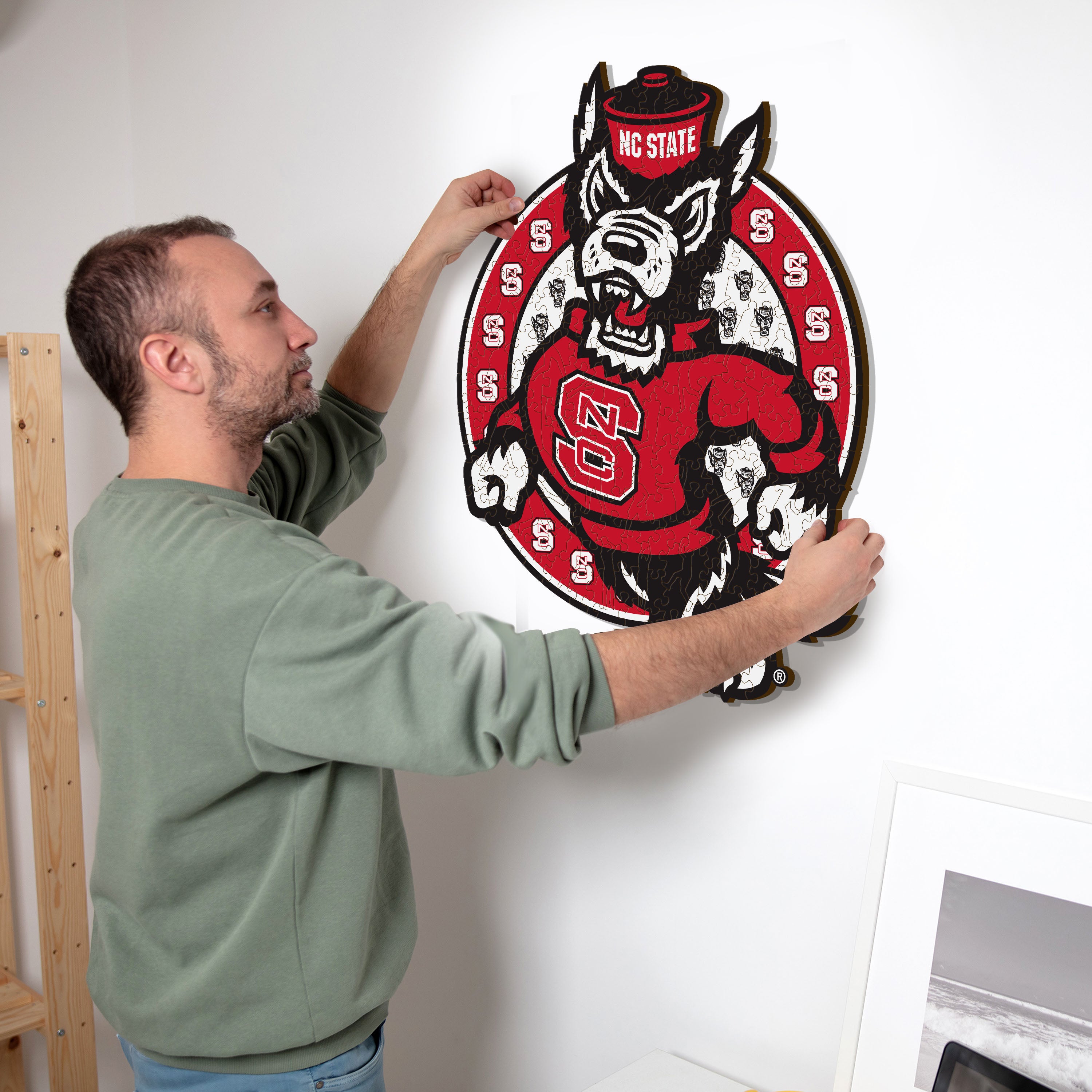 North Carolina State University Mascot - Wooden Puzzle