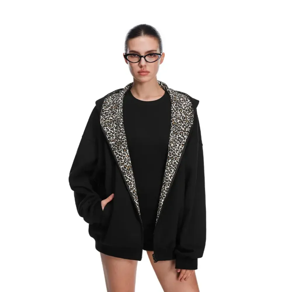 Leopard Print Oversized Lounge Hoodie
