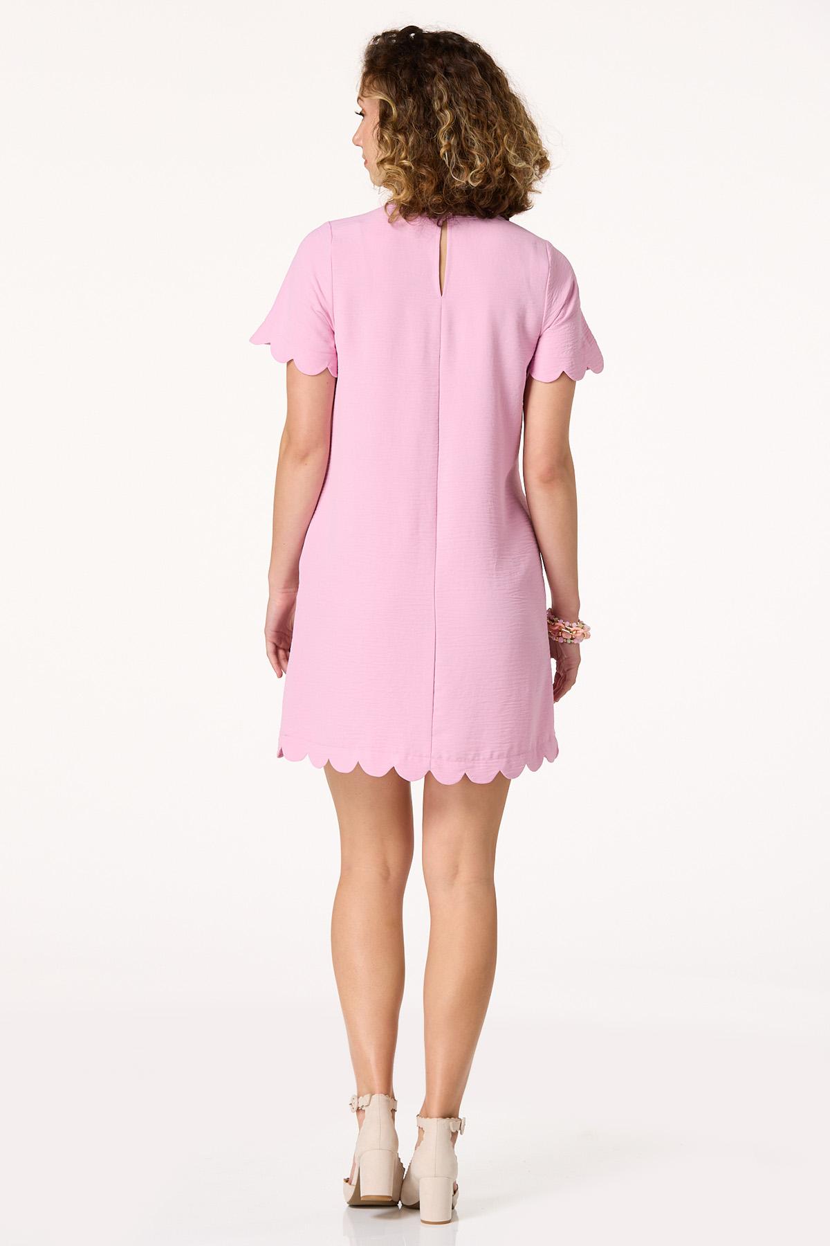Scallop Trim Airflow Shift Dress