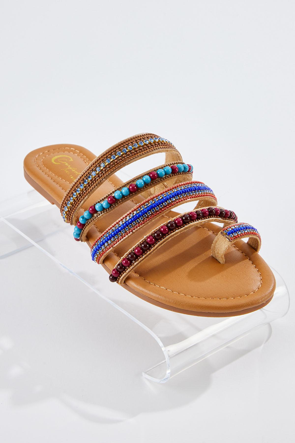 Seed Bead Toe Loop Sandals