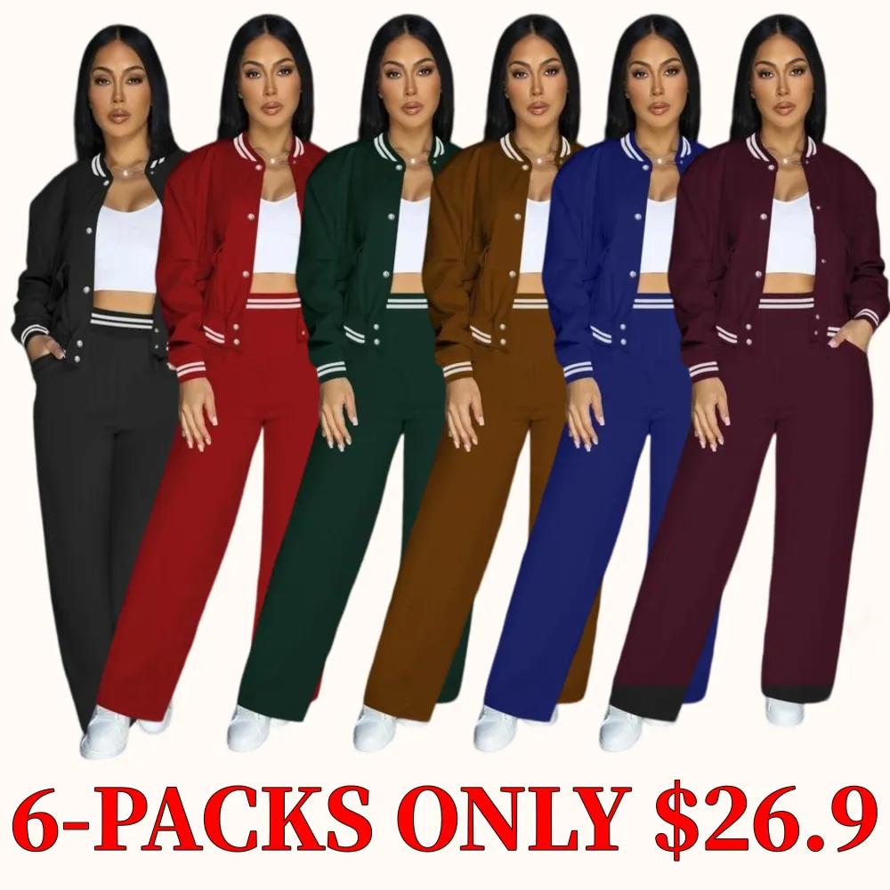 Women's solid color two-piece sportswear set