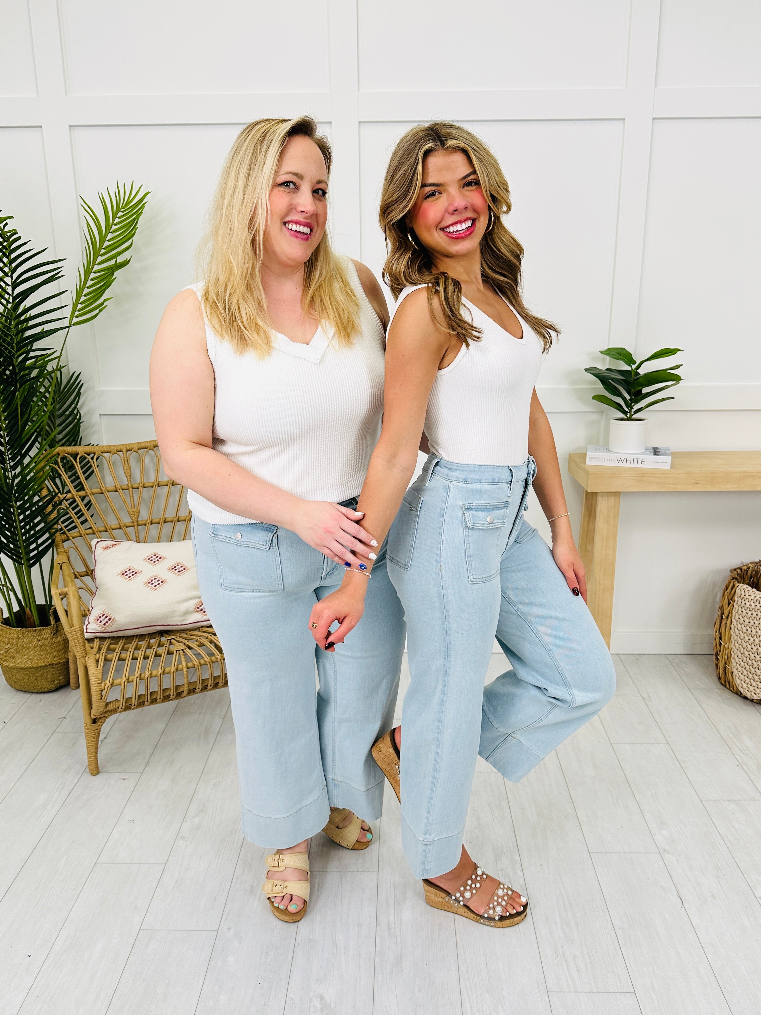 Mica Step Into Style Cropped Wide Leg Jeans