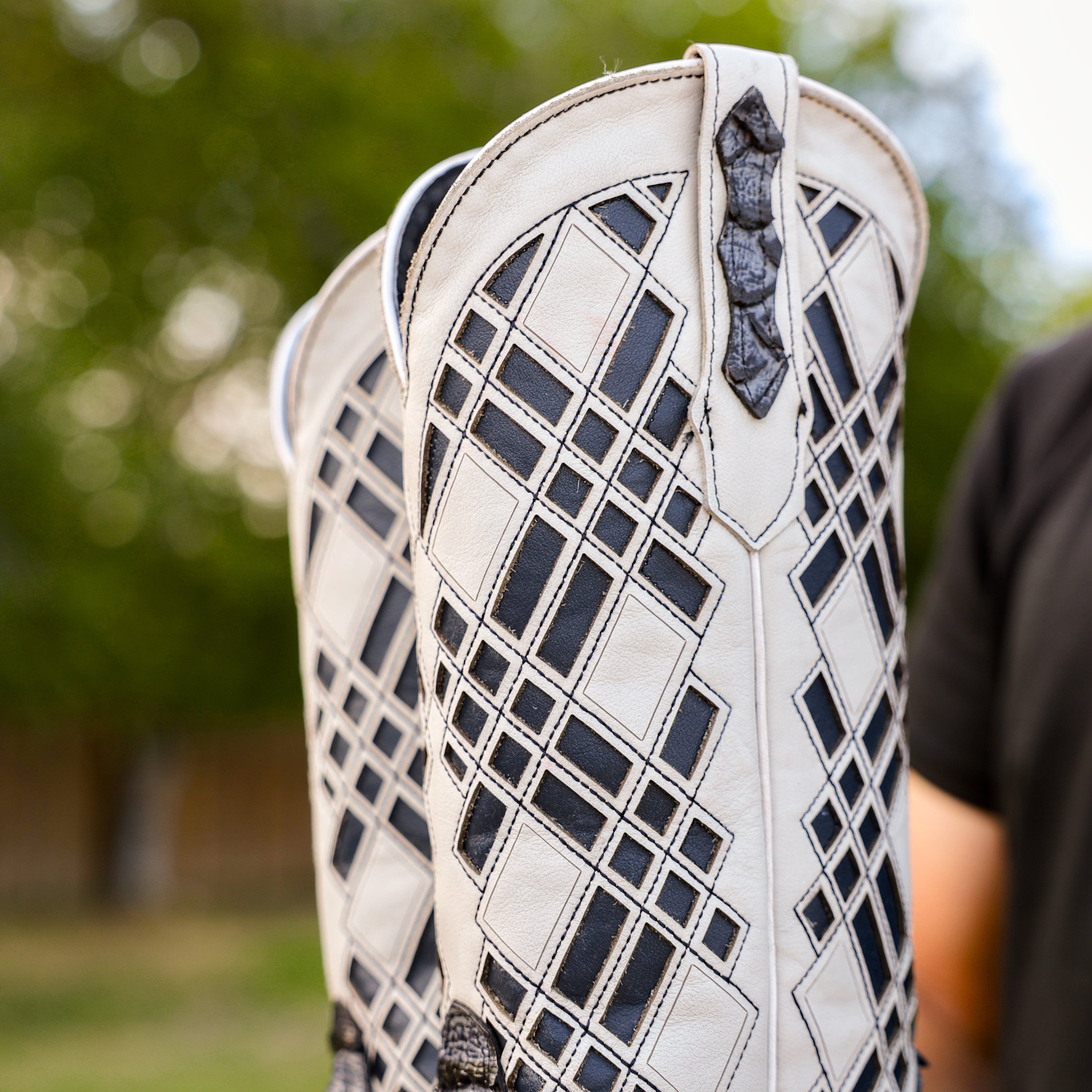 Blue Jean Python Leather Boots - Square Toe