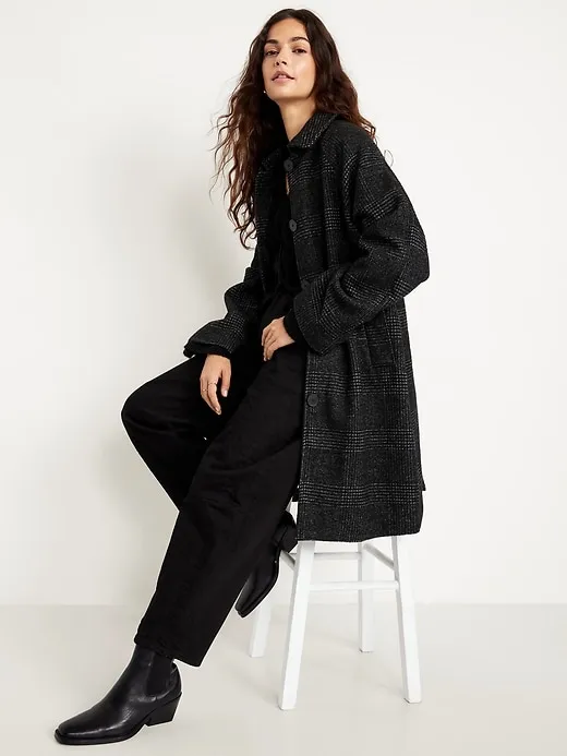 Relaxed Button-Front Mac Coat