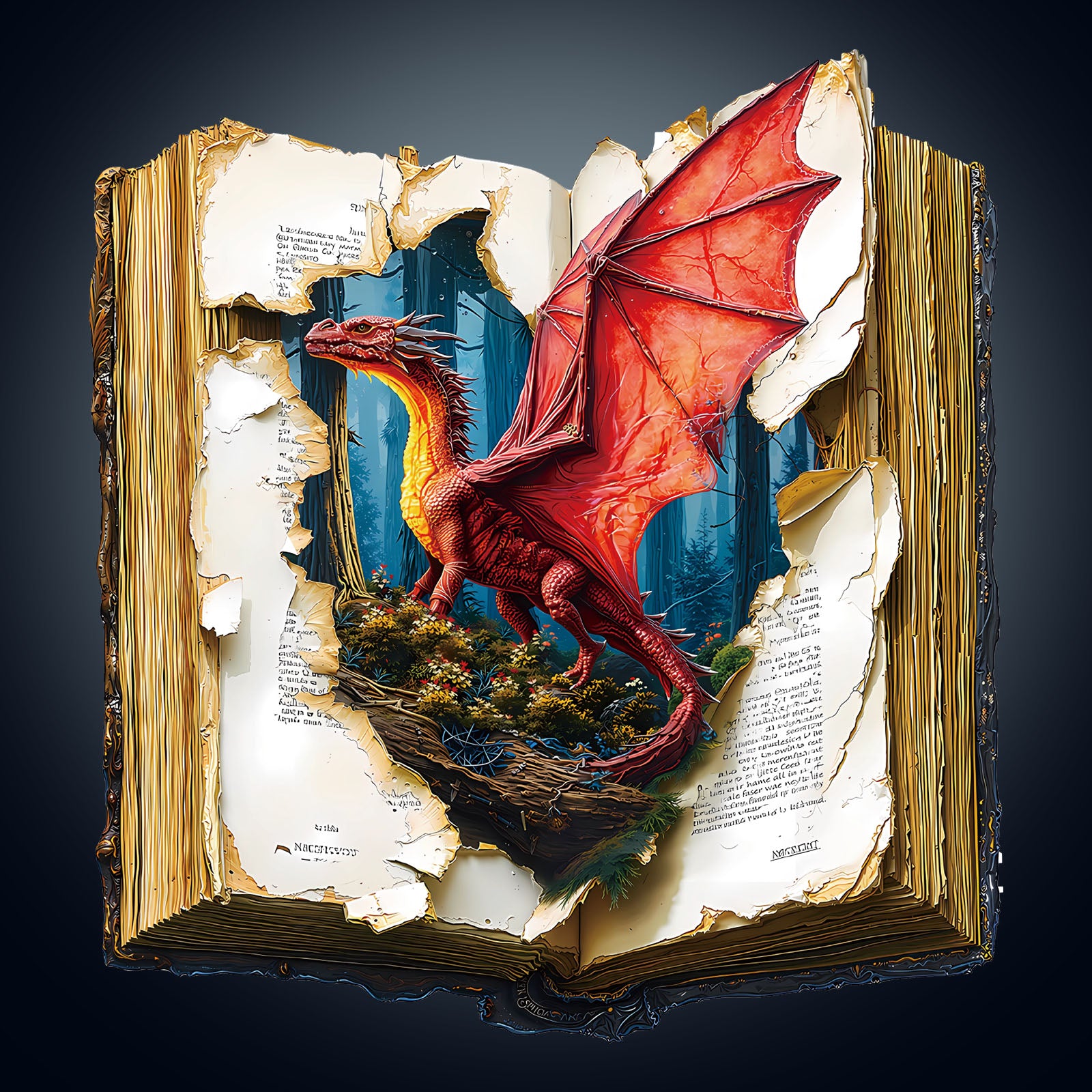 Dragon on the page Wooden Jigsaw Puzzle