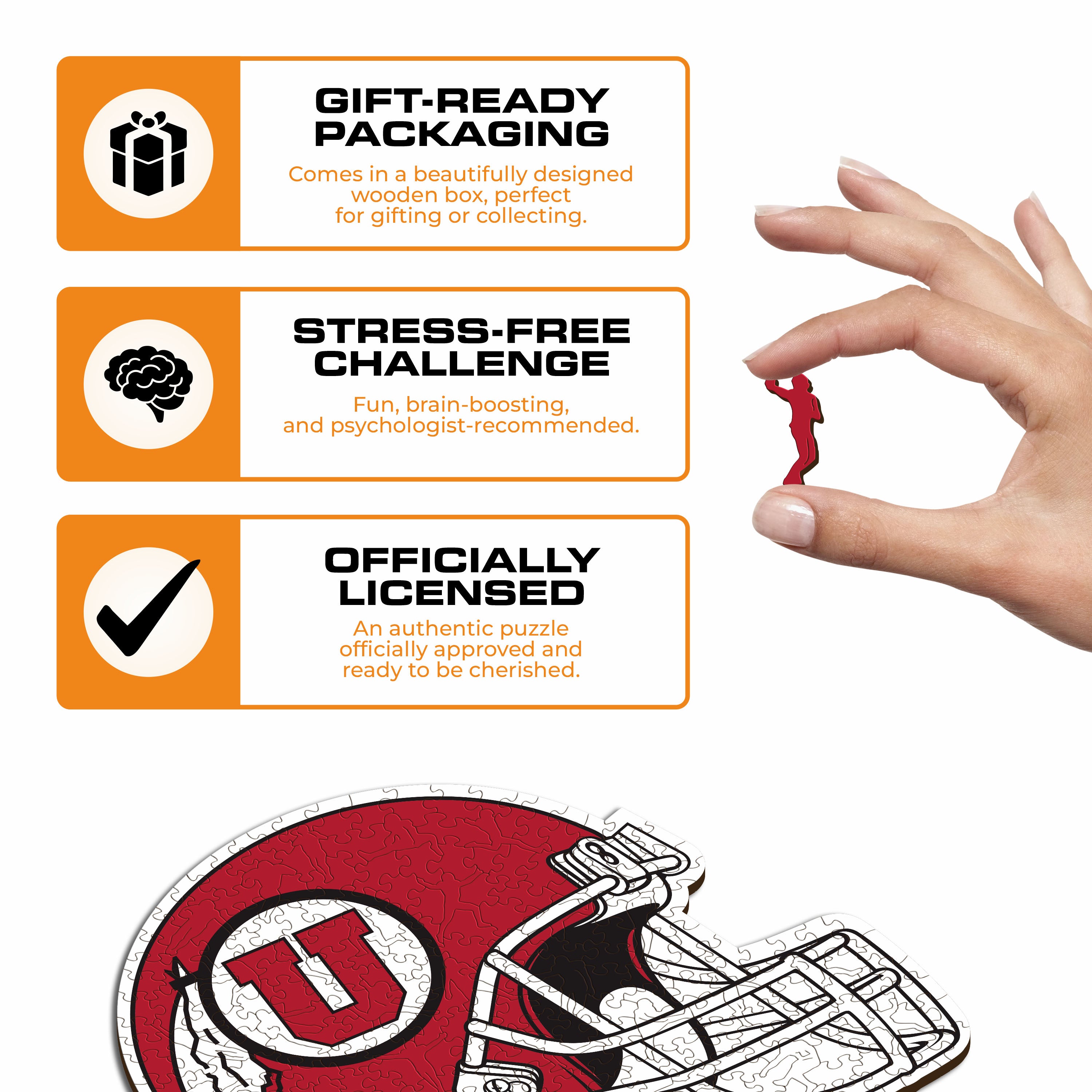 University of Utah Helmet - Wooden Puzzle