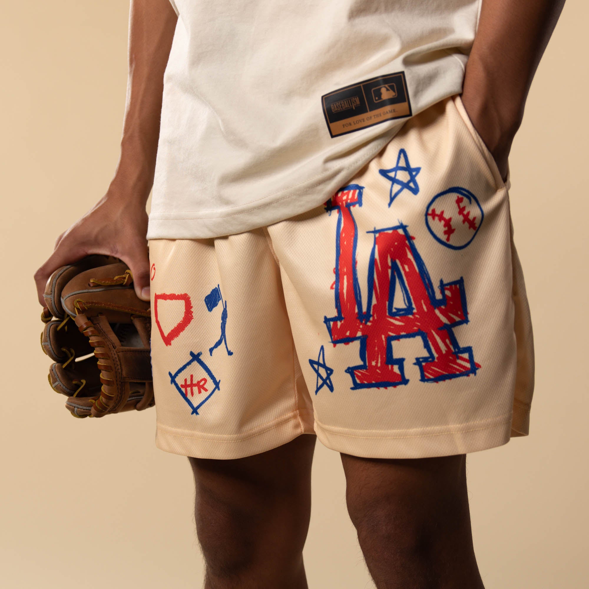 Crayon Series Diamond Air Youth Mesh Shorts - Los Angeles Dodgers