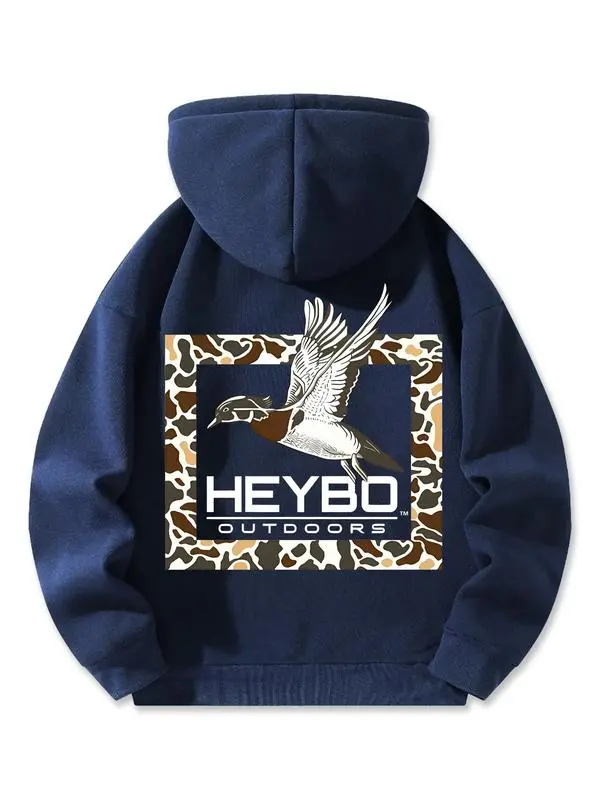 Fleece Lined Hooded Long Sleeve Half Zip Men's Sweatshirt