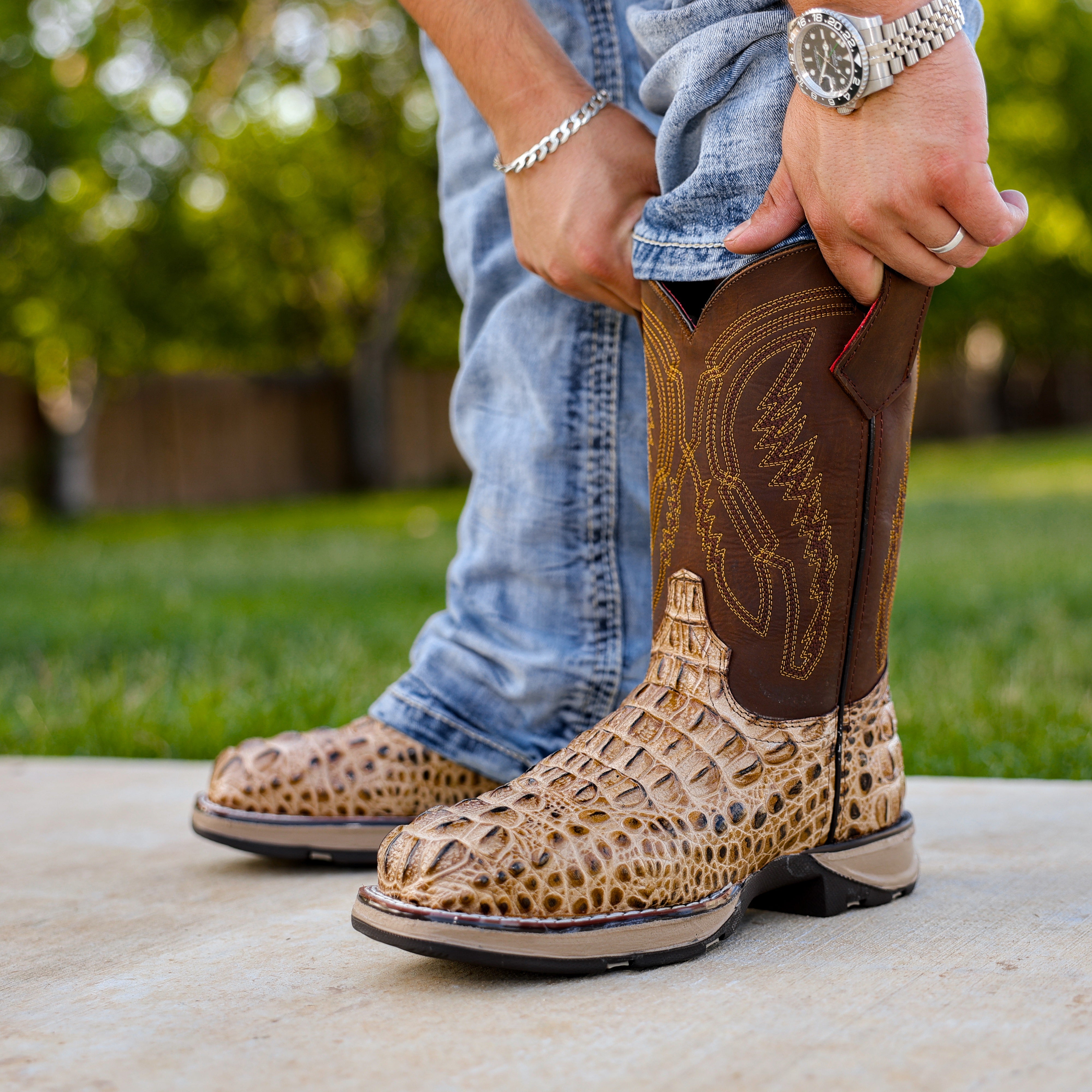 Orix Caiman Neck Leather Boots With 3D Lightweight Sole - Composite Toe