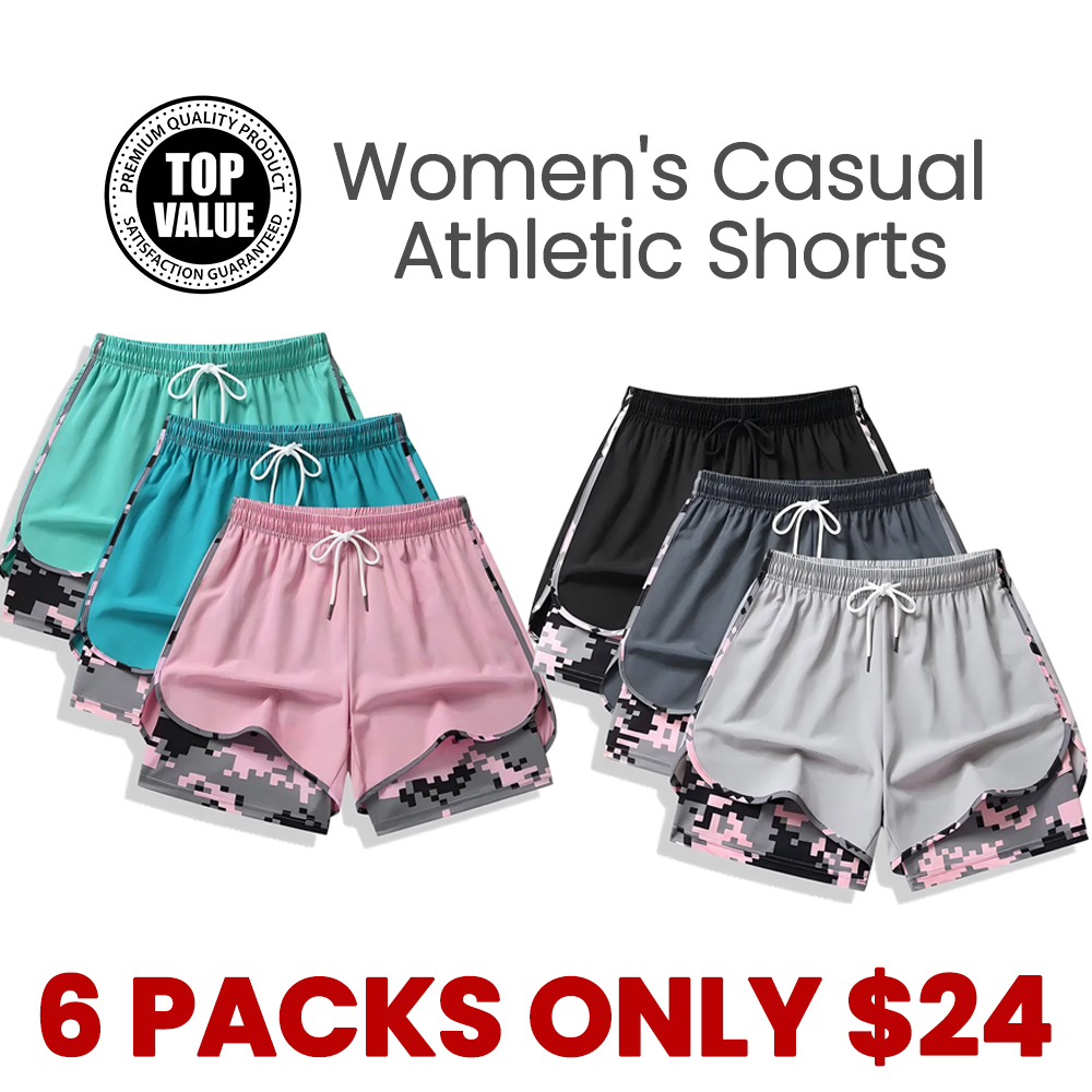 🔥6 SETS $24 Women’s Casual Athletic Shorts with Built-in Liner