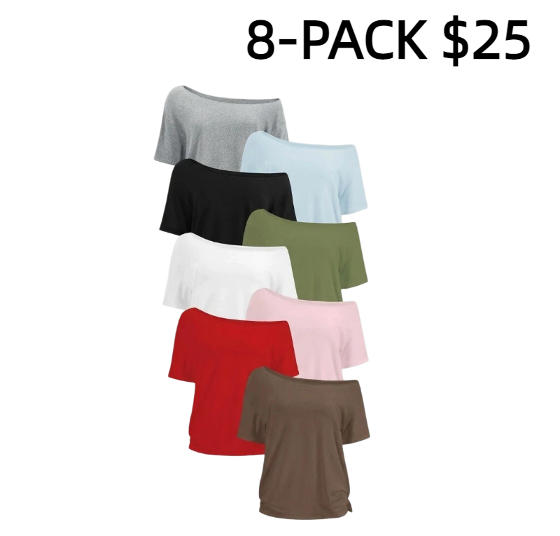 Women's Solid Color Tee, Casual Basic Essential Short Sleeve T-shirt Top