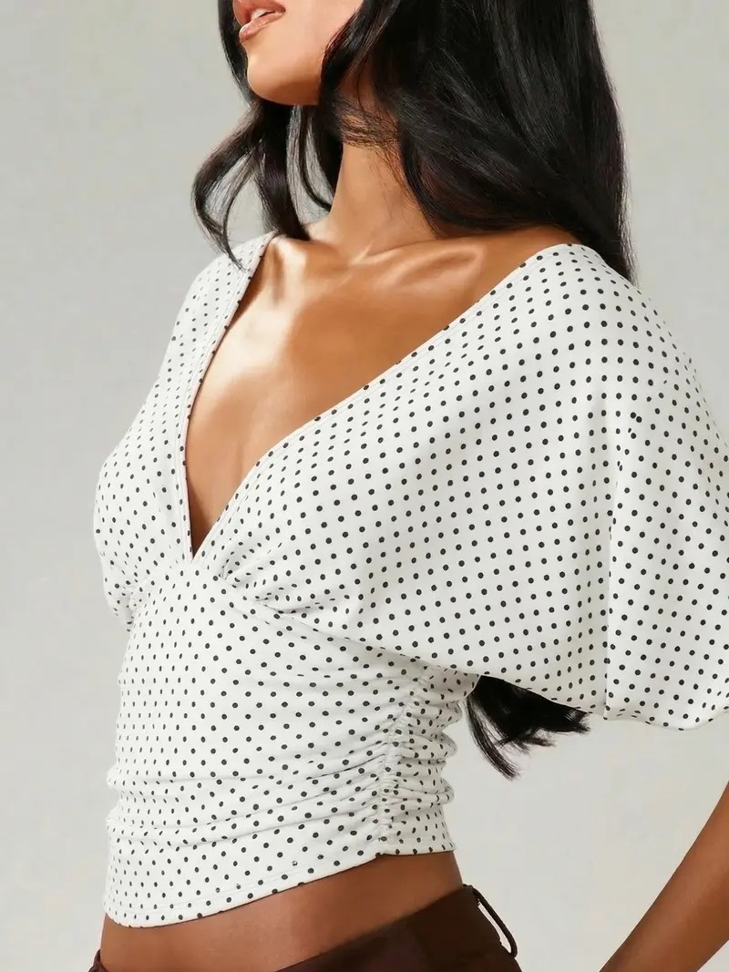 Women's Waist Cinched Backless Bodycon Top – V-Neck Slimming Fit