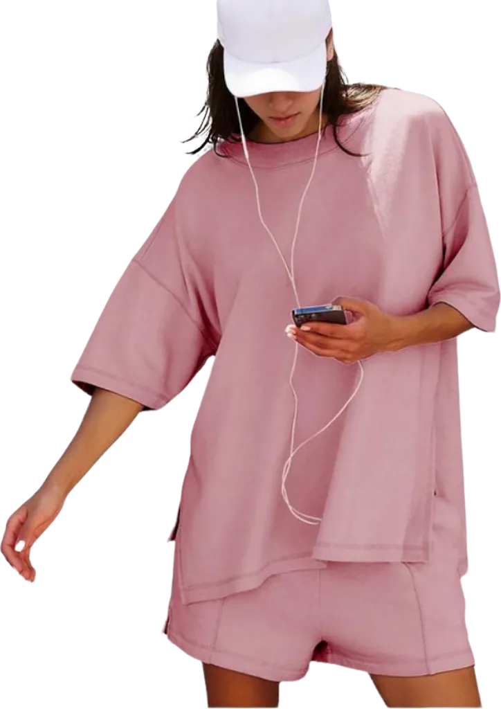 Women Lounge Sets Short Sleeve Cute Tops Shorts