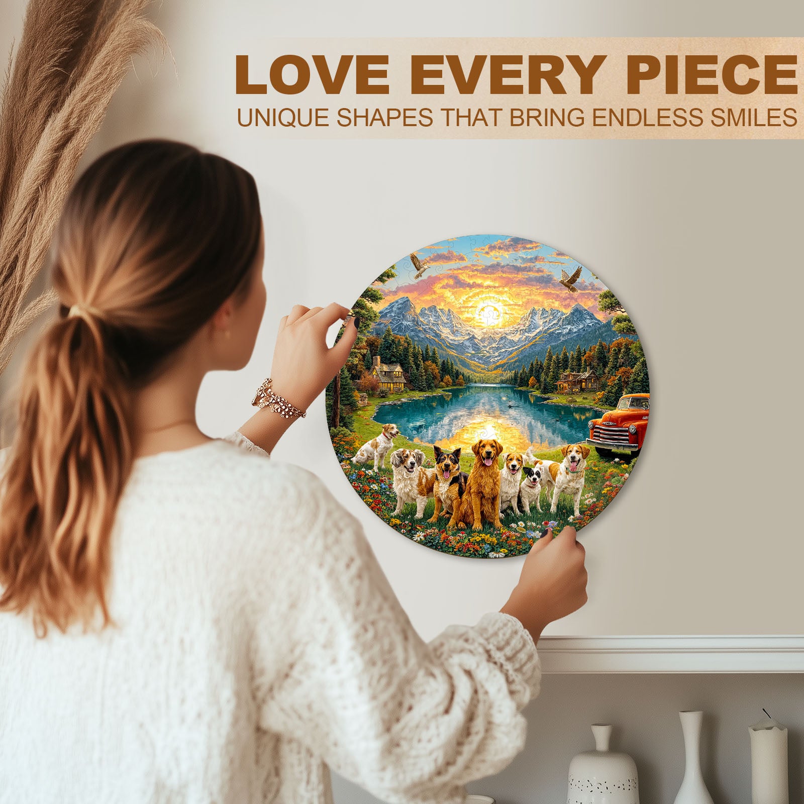 Puppy Scenic World Wooden Jigsaw Puzzle