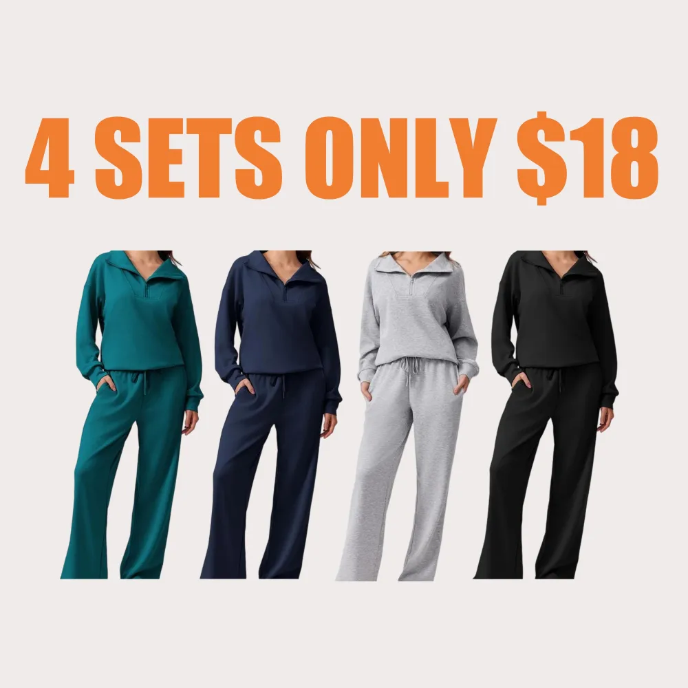 Women's 2-Piece Lounge Set – Half-Zip Pullover & Jogger Pants