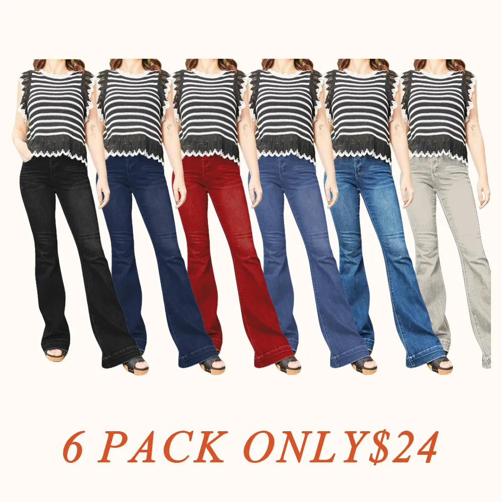 Mid-Rise Tummy Control Flare Denim Fit Jean Womenswear Bottom