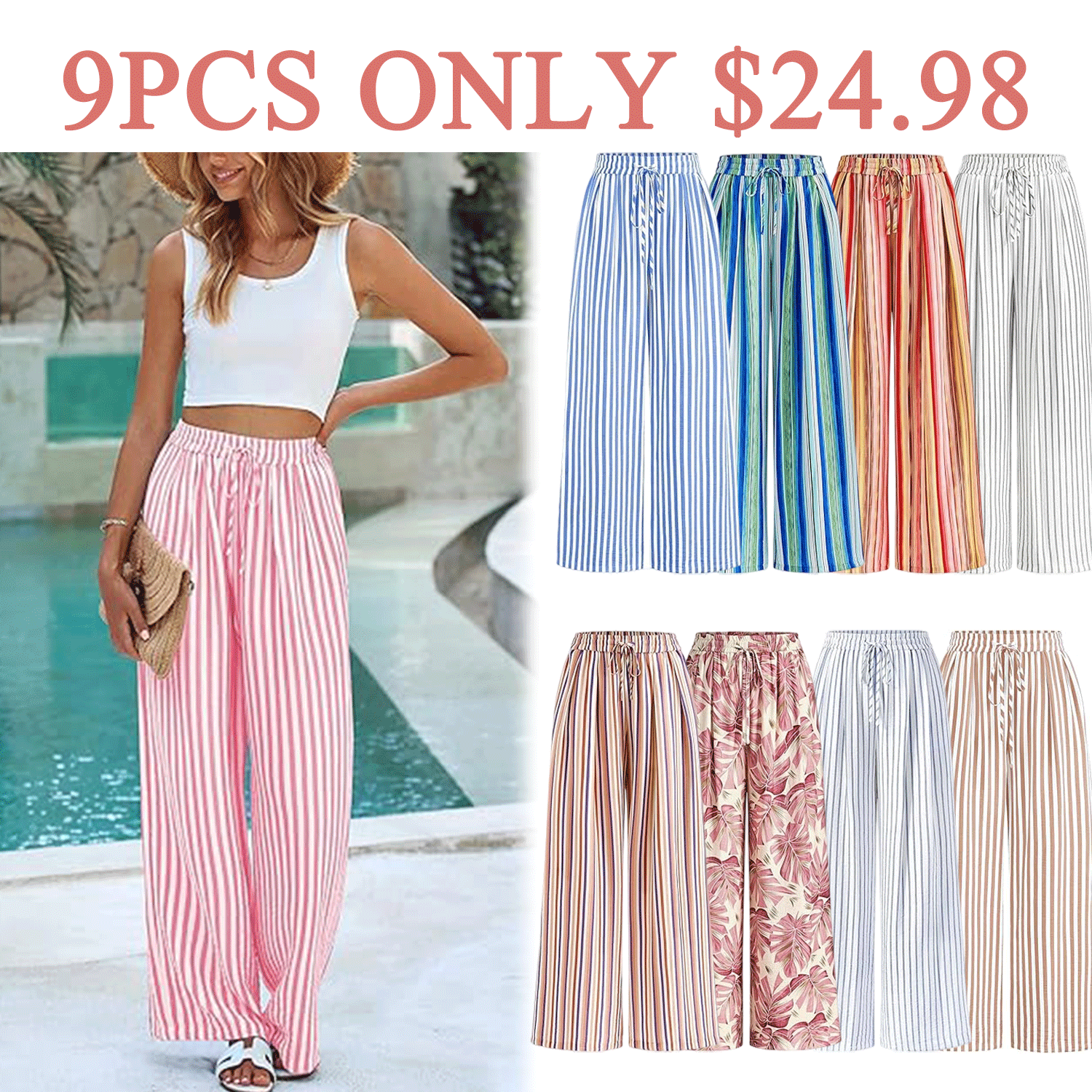 Women’s Striped Palazzo Trousers