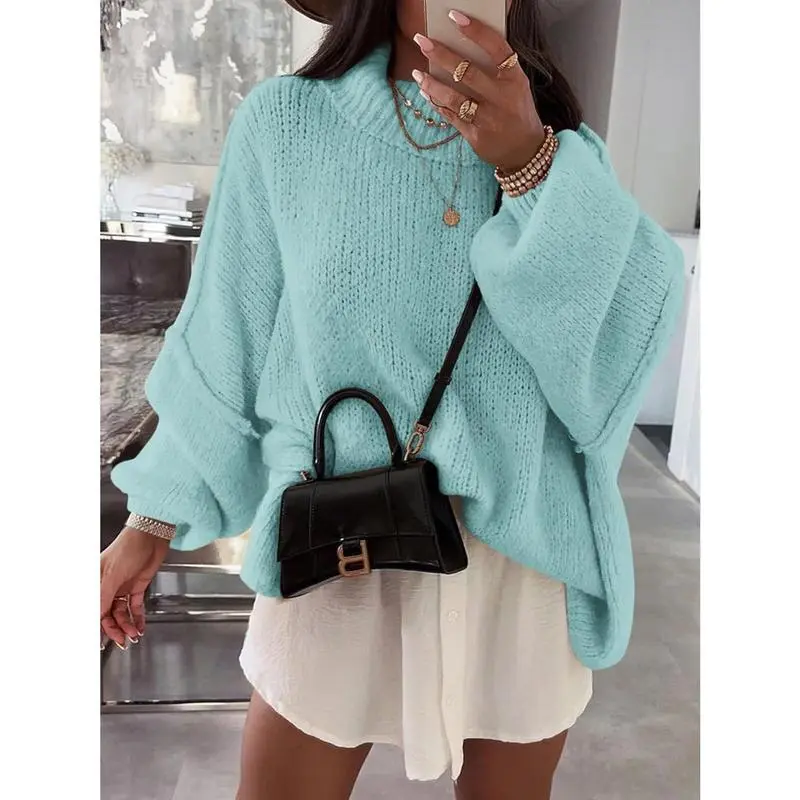 Women's loose-fitting ribbed knit dress