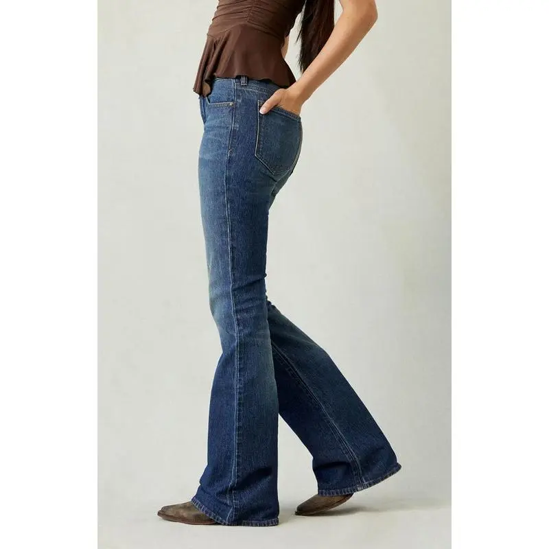 Women's Jade Low Rise Bootcut Jeans Stretch Dark Blue