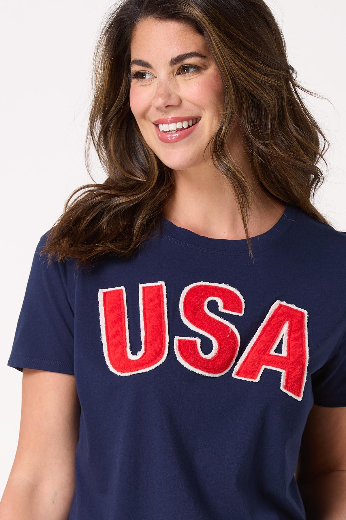 Textured Usa Graphic Tee