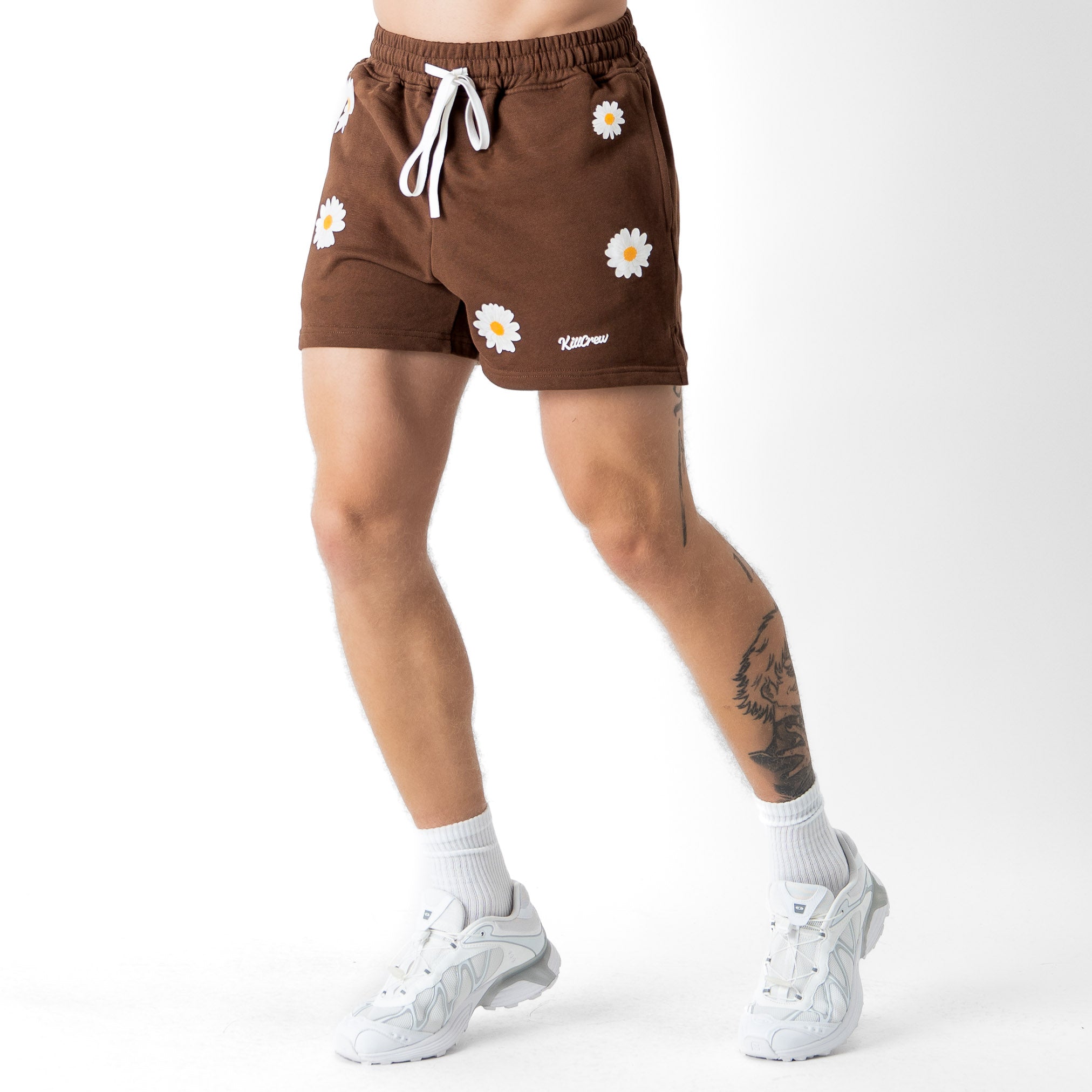 COTTON SHORTS (MID THIGH CUT) DAISY - BROWN