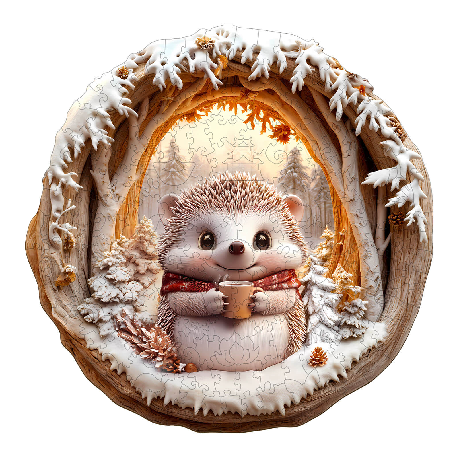 3D Cave Hedgehog Wooden Jigsaw Puzzle