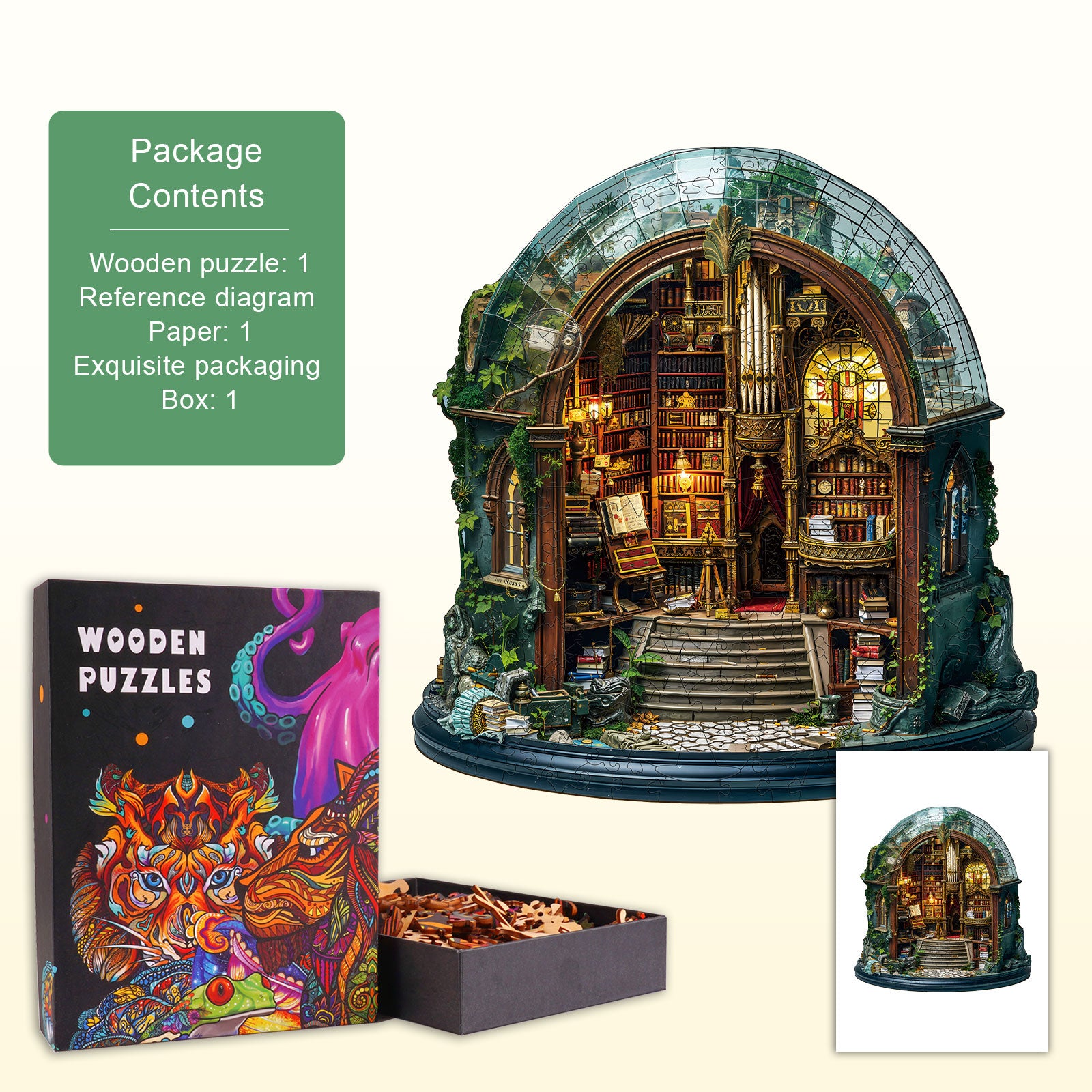 Enchanted Library Wooden Jigsaw Puzzle