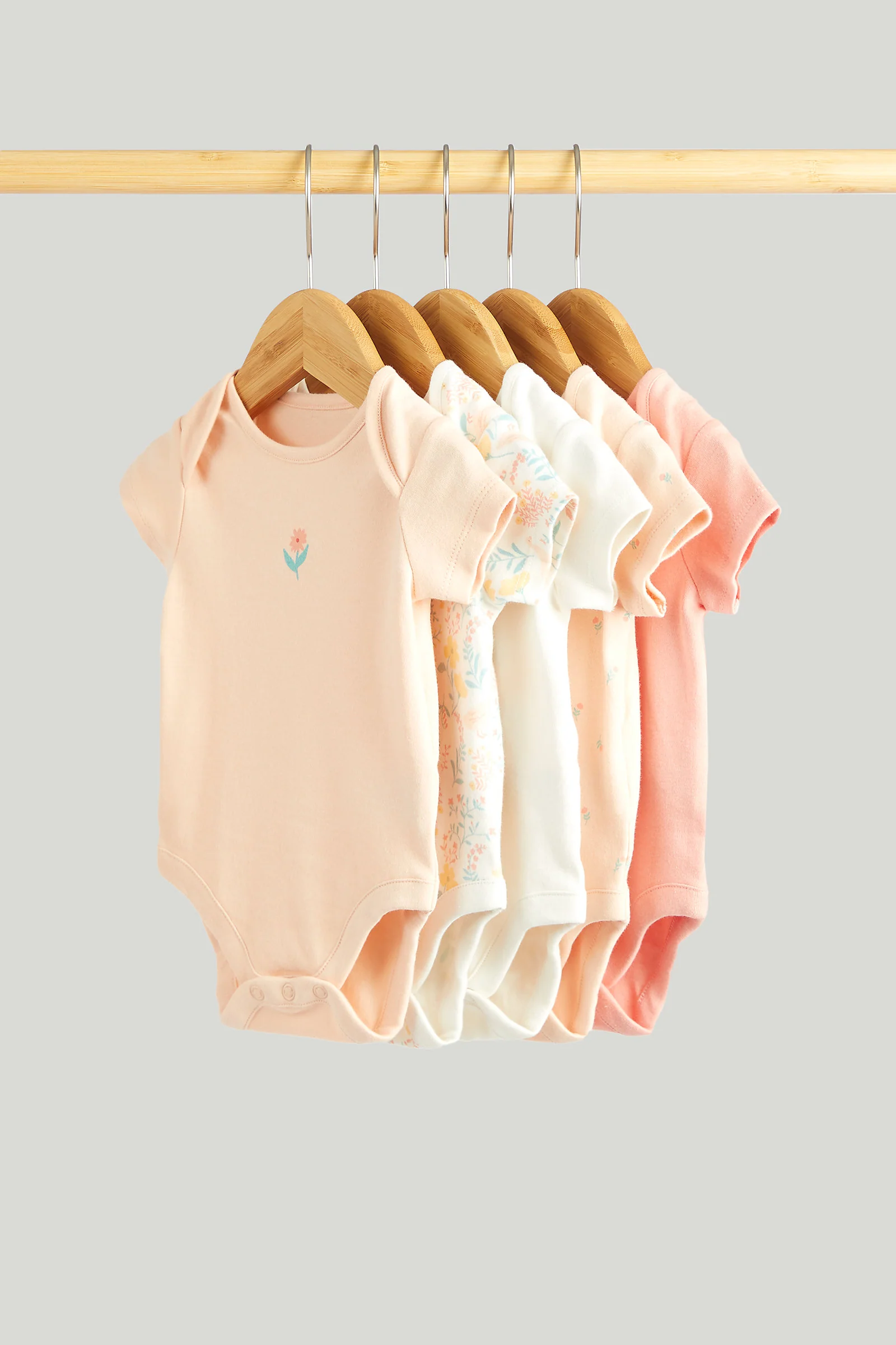 5 Pack Bunny Short-Sleeved Bodysuits